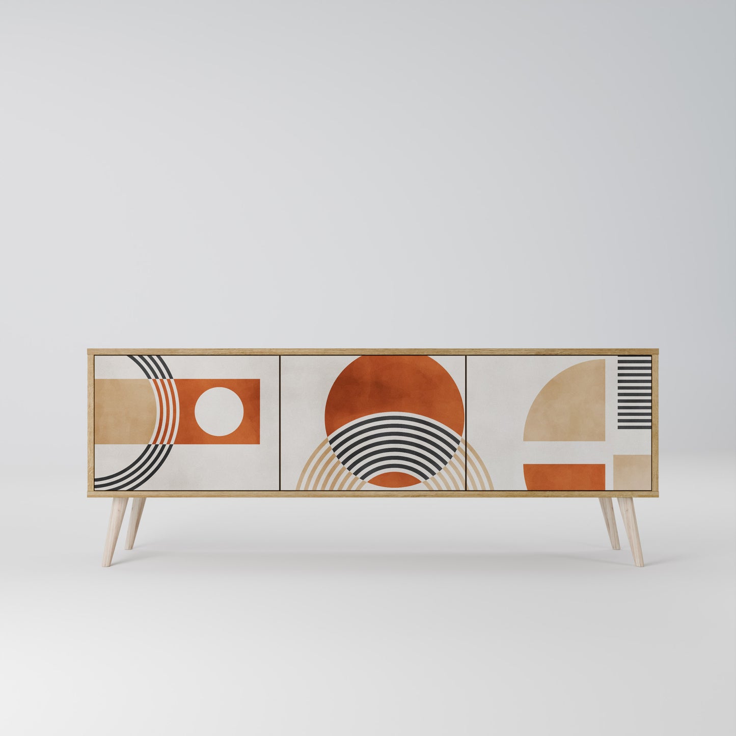 SPACE AROUND 3-Door TV Stand in Oak Effect