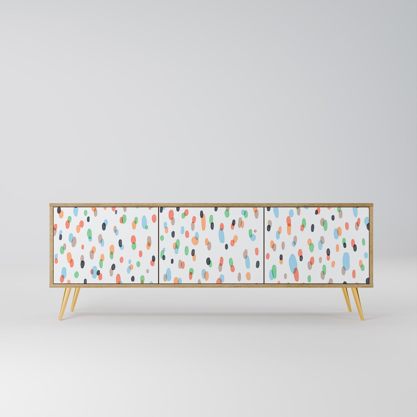 ENERGETIC SPOTS 3-Door TV Stand in Oak Effect