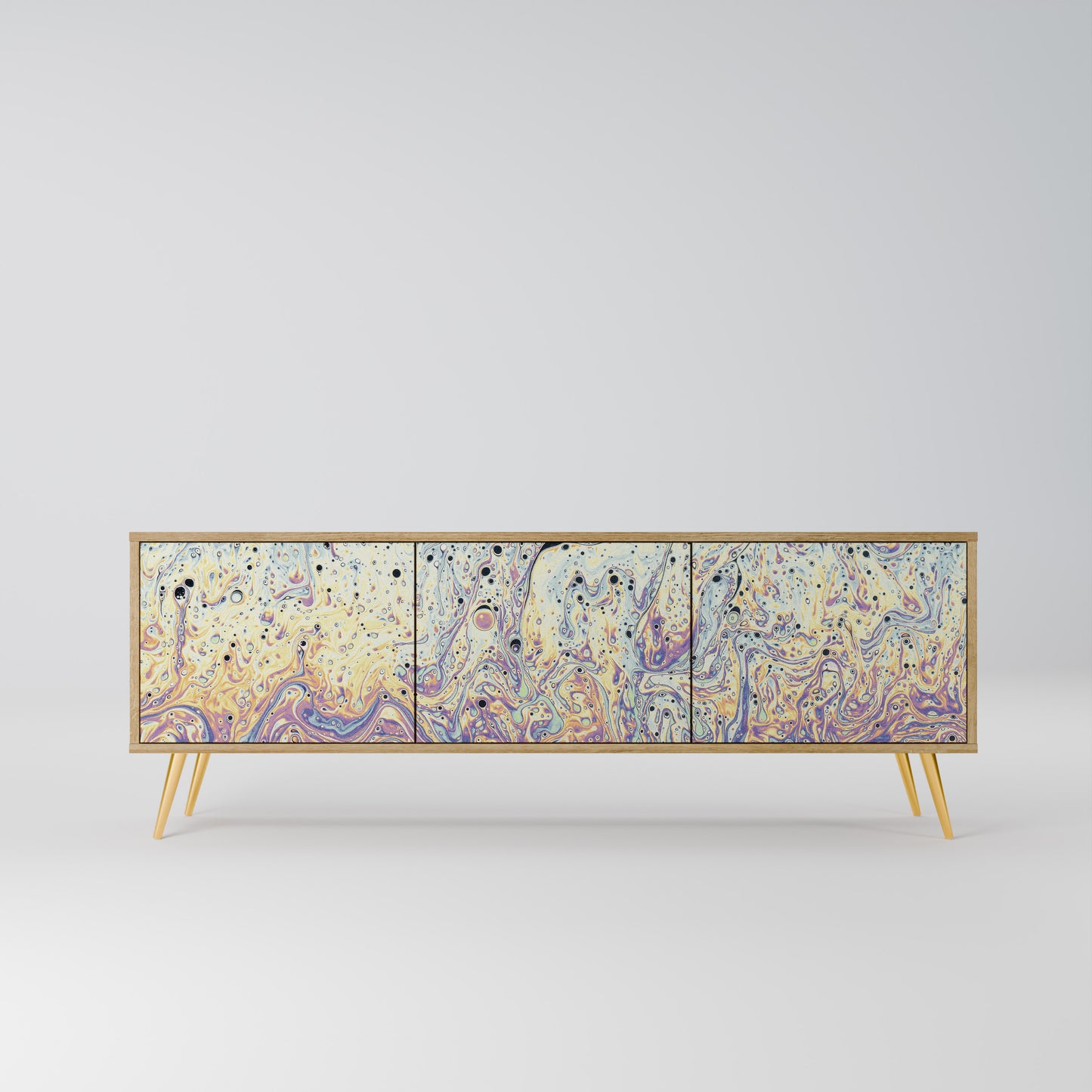 MOSAIC OF COLORS 3-Door TV Stand in Oak Effect