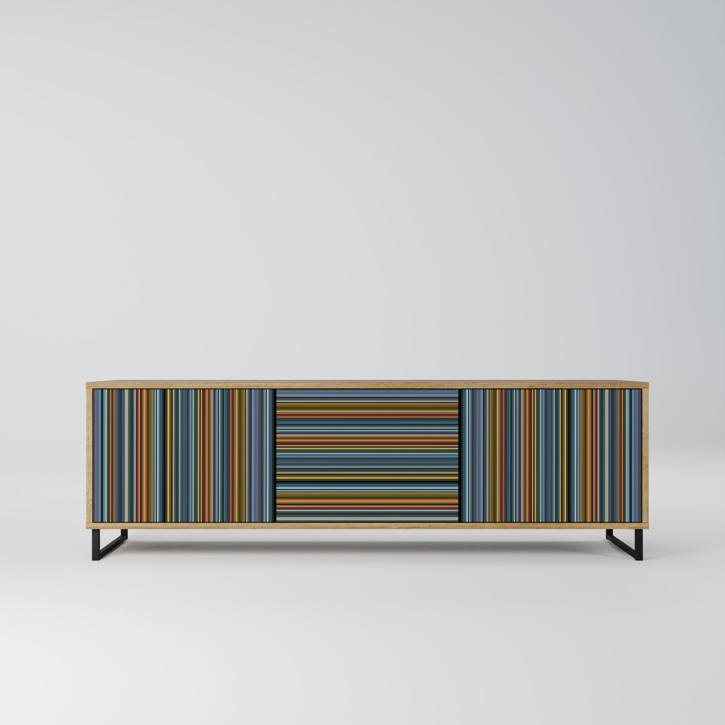 LINEOUT SPECTRUM 3-Door TV Stand in Oak Effect