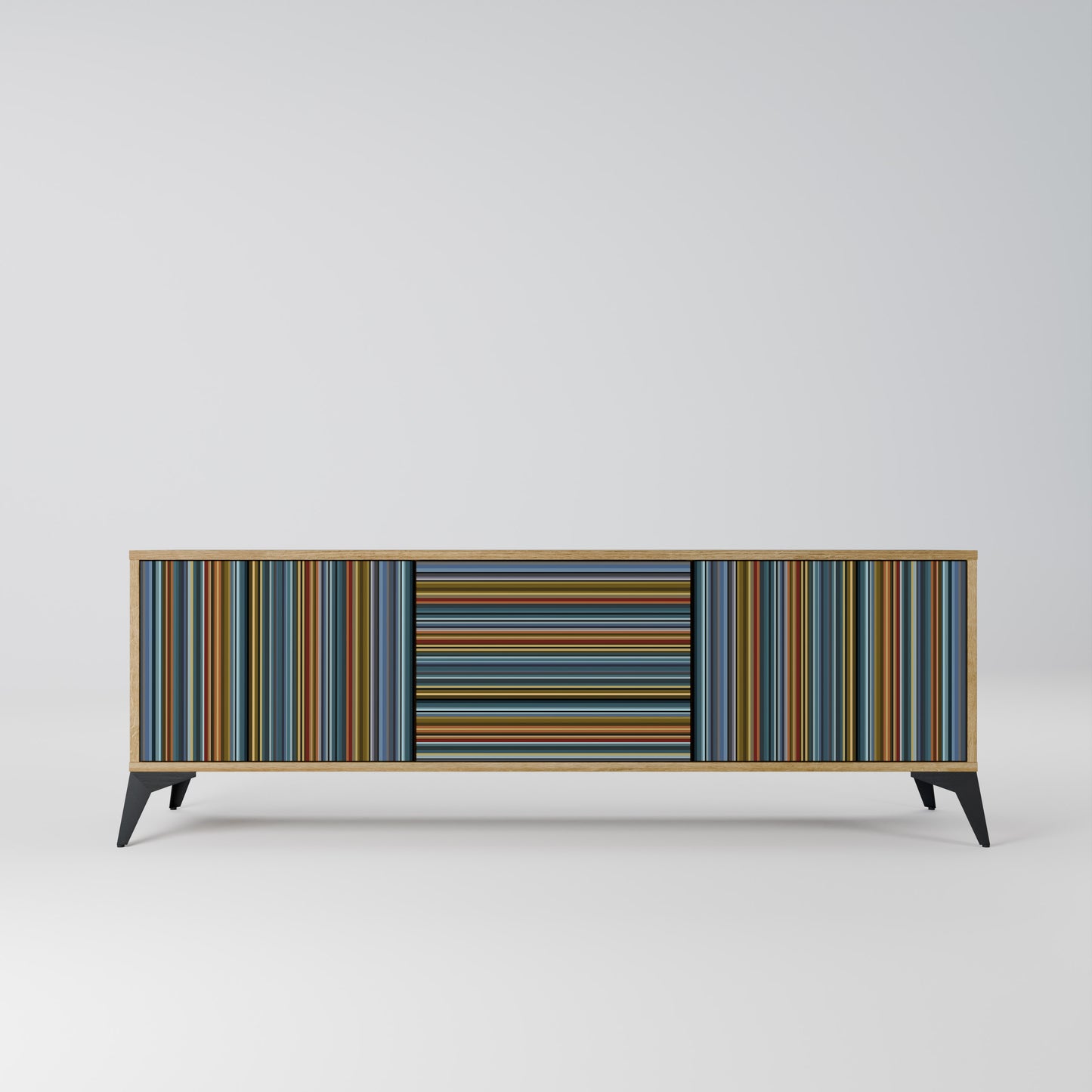LINEOUT SPECTRUM 3-Door TV Stand in Oak Effect
