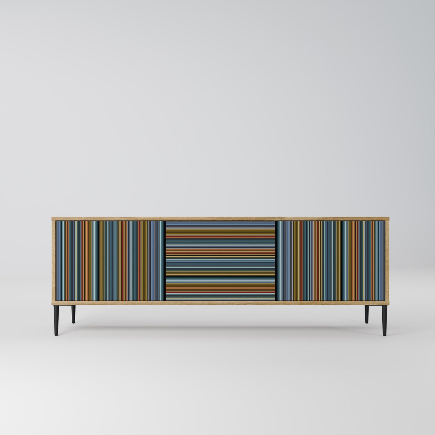 LINEOUT SPECTRUM 3-Door TV Stand in Oak Effect