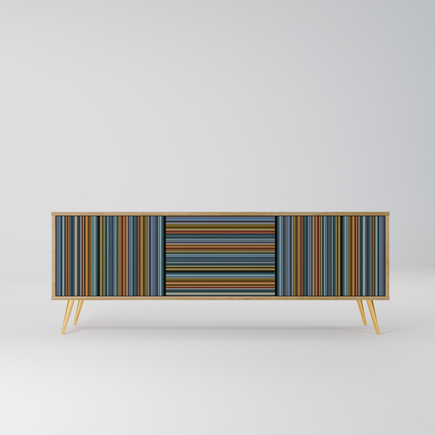 LINEOUT SPECTRUM 3-Door TV Stand in Oak Effect