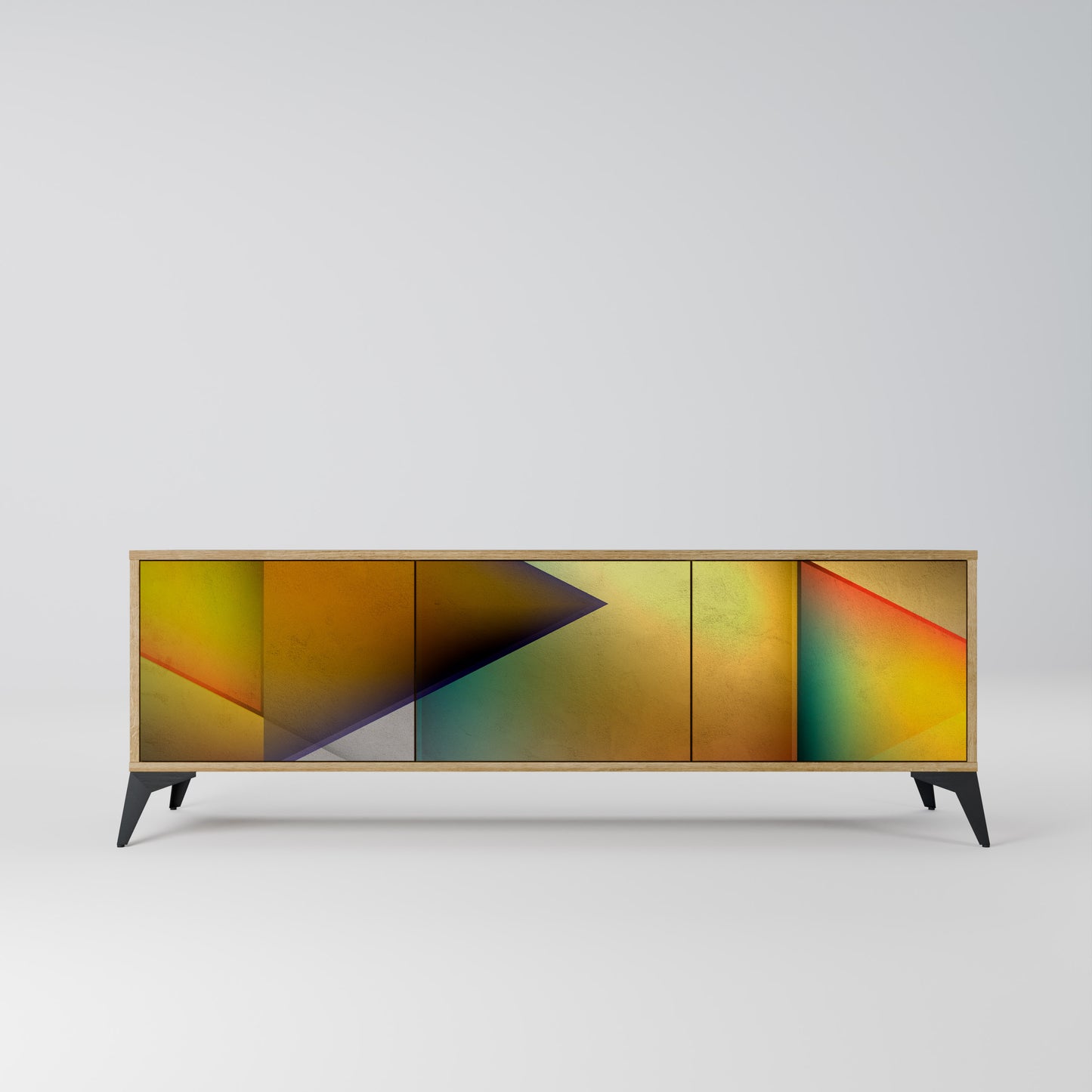 PIERCING SHARPNESS 3-Door TV Stand in Oak Effect