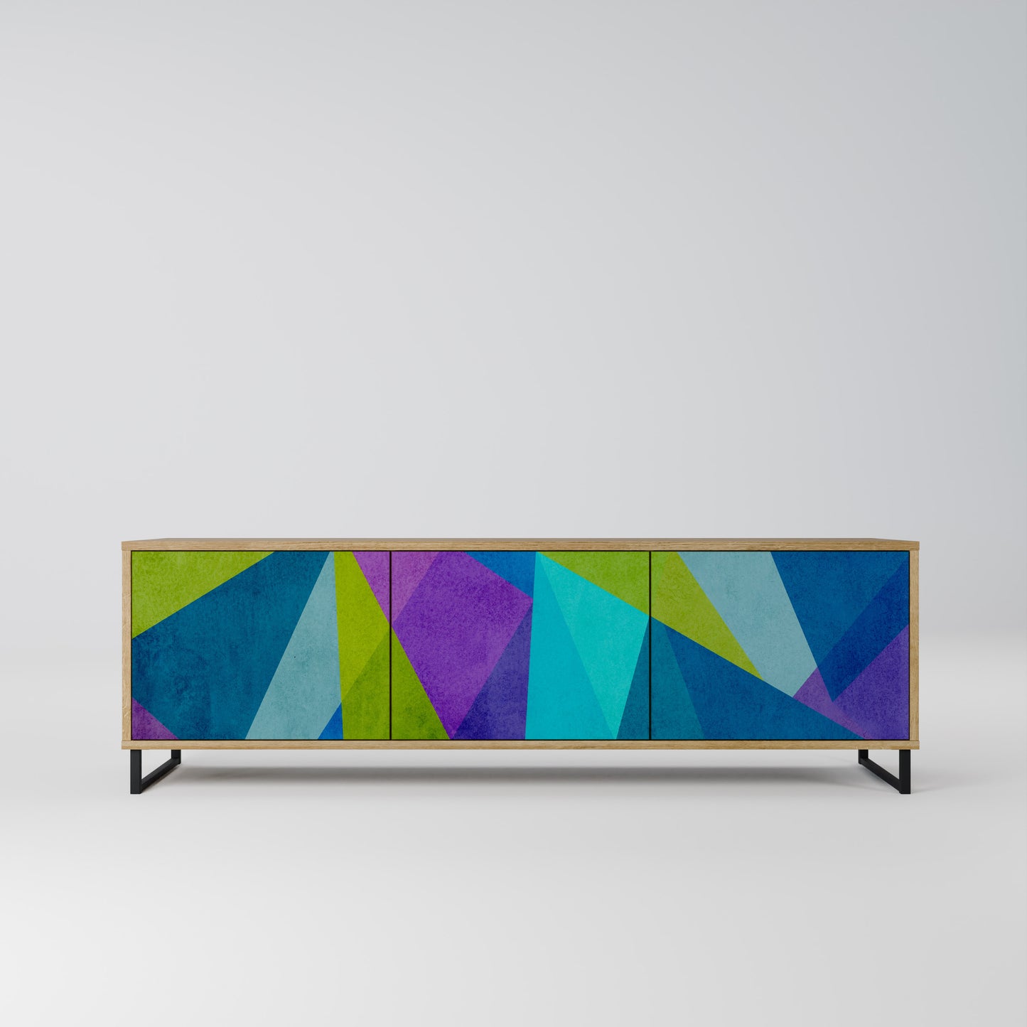 COLD SHOWCASE 3-Door TV Stand in Oak Effect