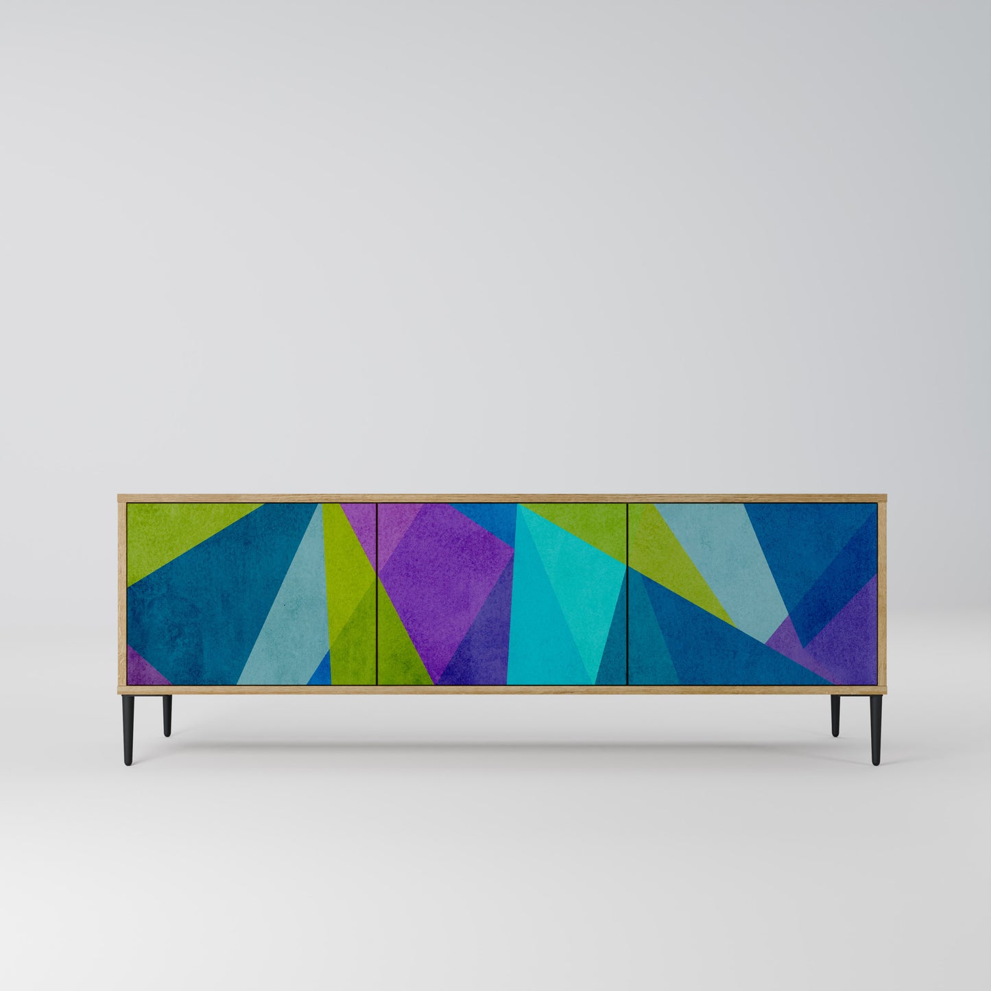 COLD SHOWCASE 3-Door TV Stand in Oak Effect