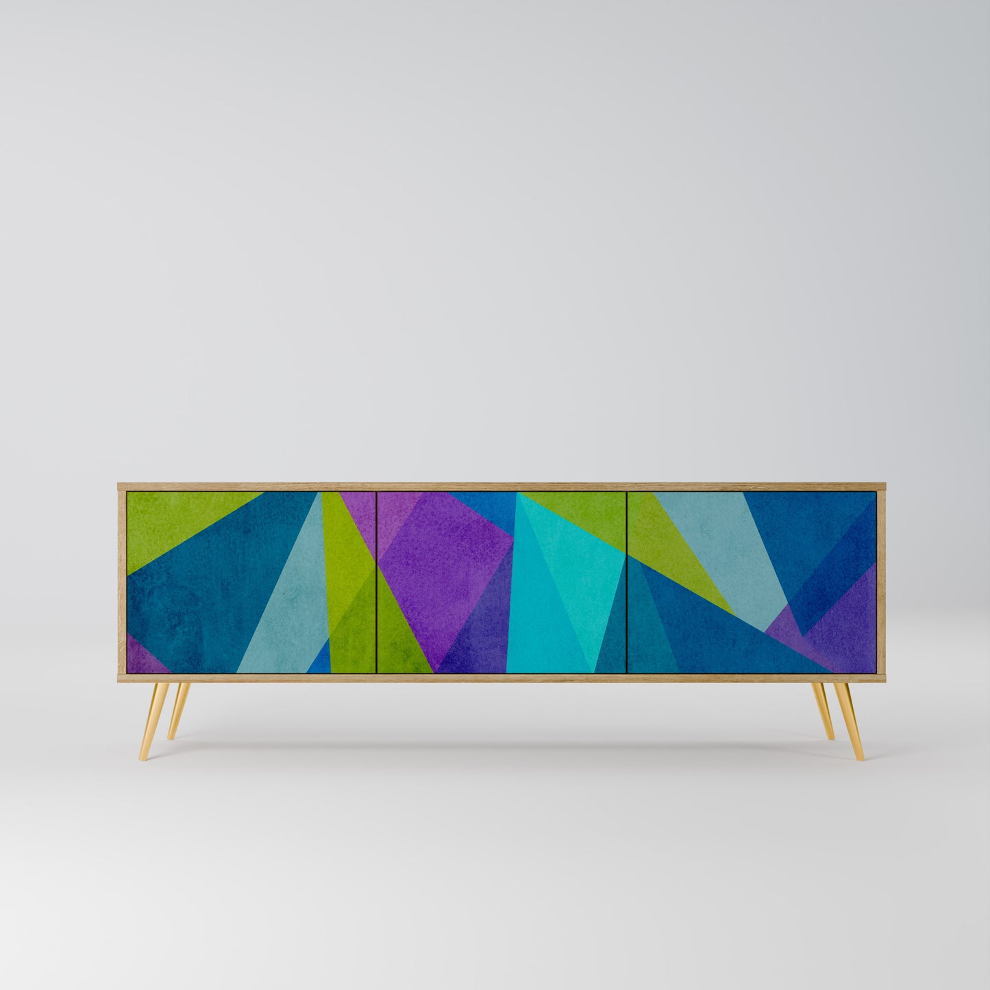 COLD SHOWCASE 3-Door TV Stand in Oak Effect