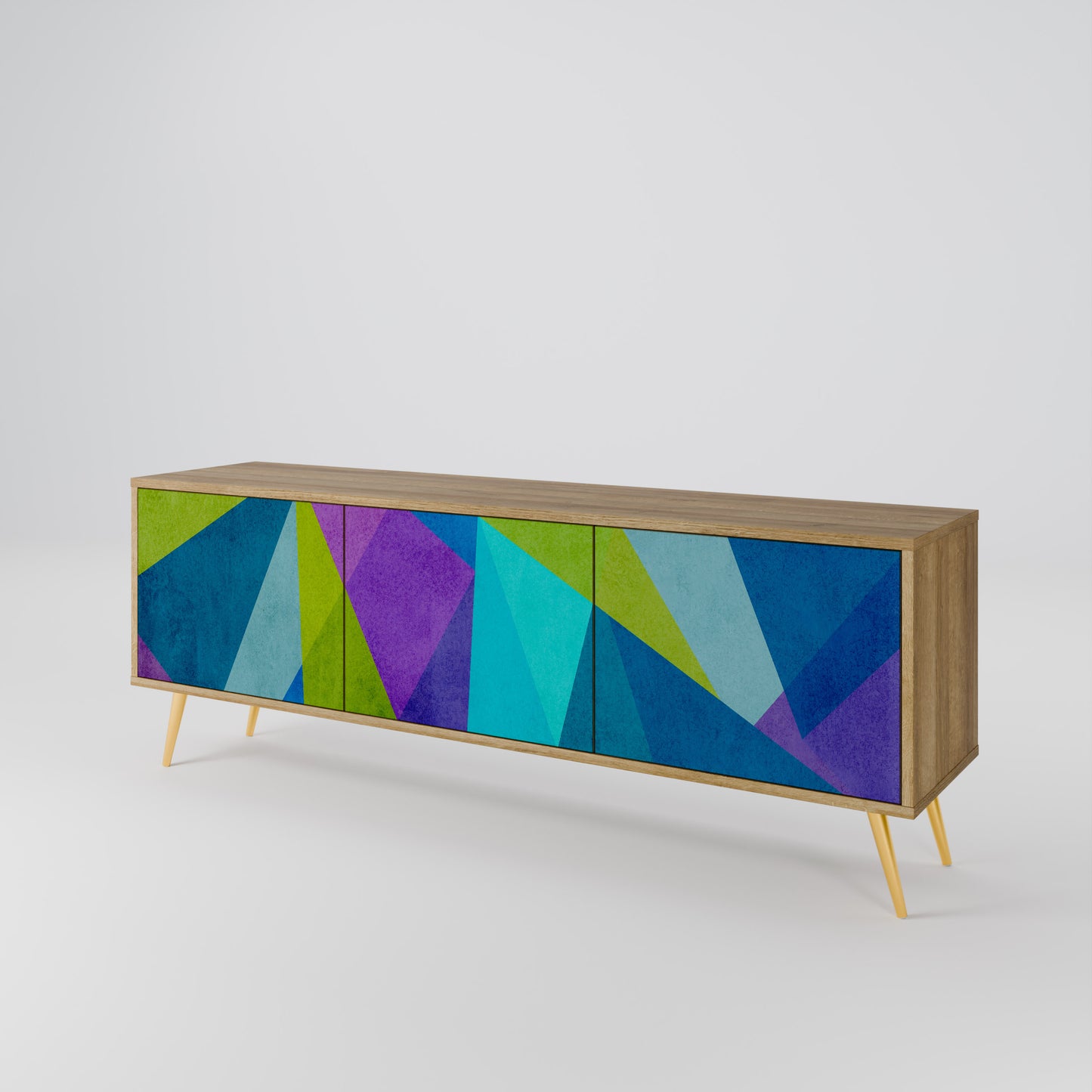 COLD SHOWCASE 3-Door TV Stand in Oak Effect