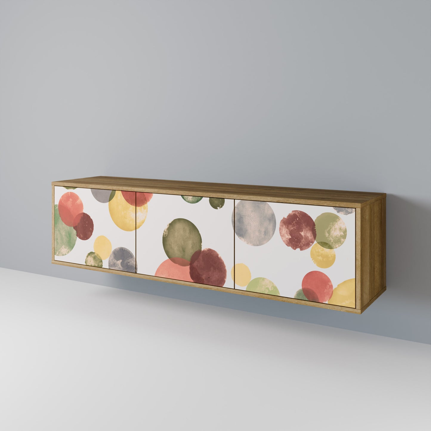 FLEETING HAPPINESS 3-Door TV Stand in Oak Effect