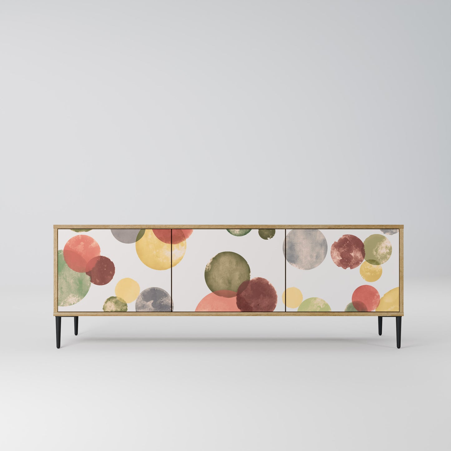 FLEETING HAPPINESS 3-Door TV Stand in Oak Effect