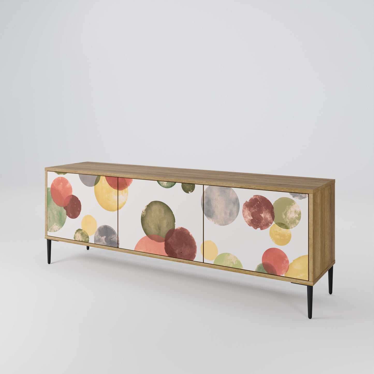 FLEETING HAPPINESS 3-Door TV Stand in Oak Effect