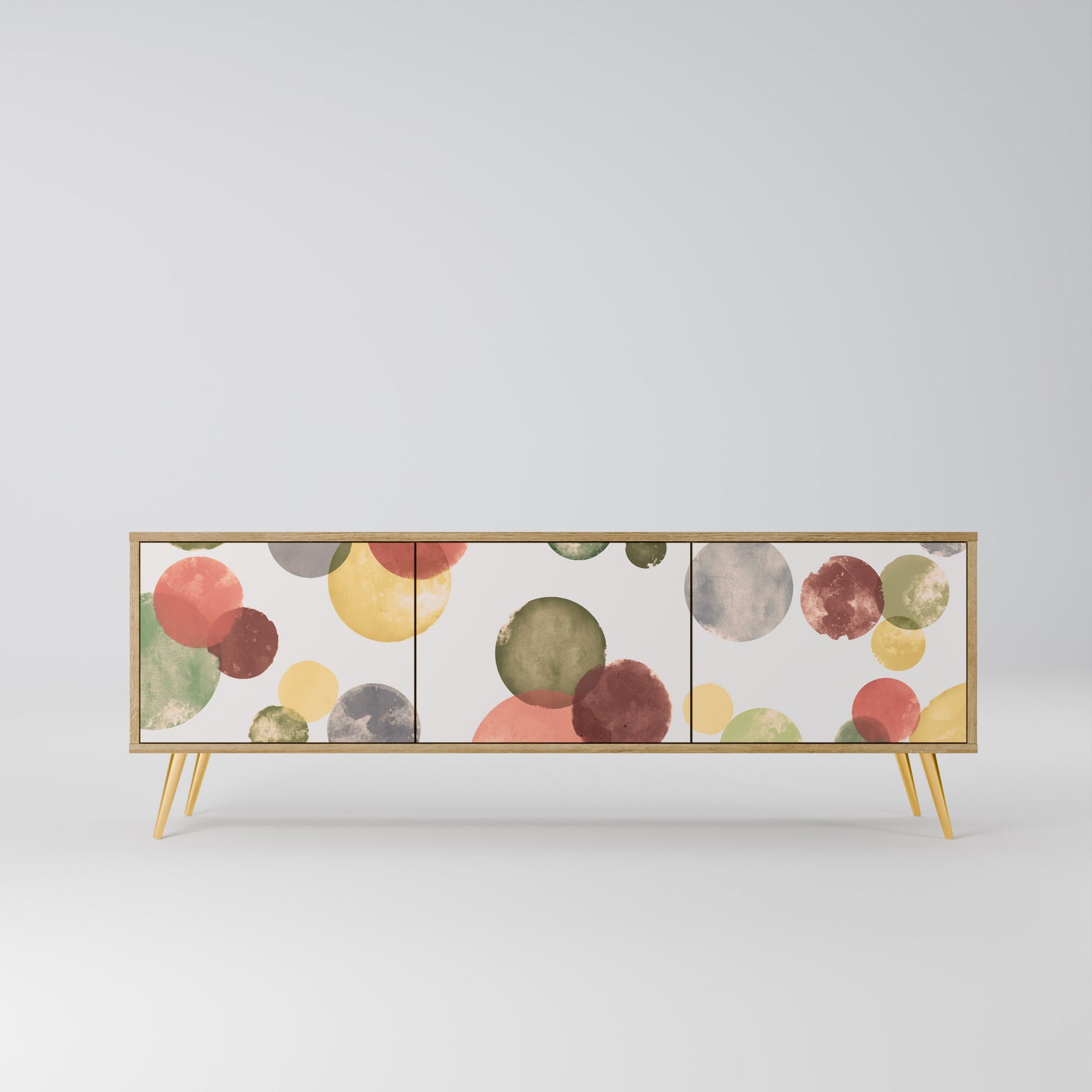 FLEETING HAPPINESS 3-Door TV Stand in Oak Effect