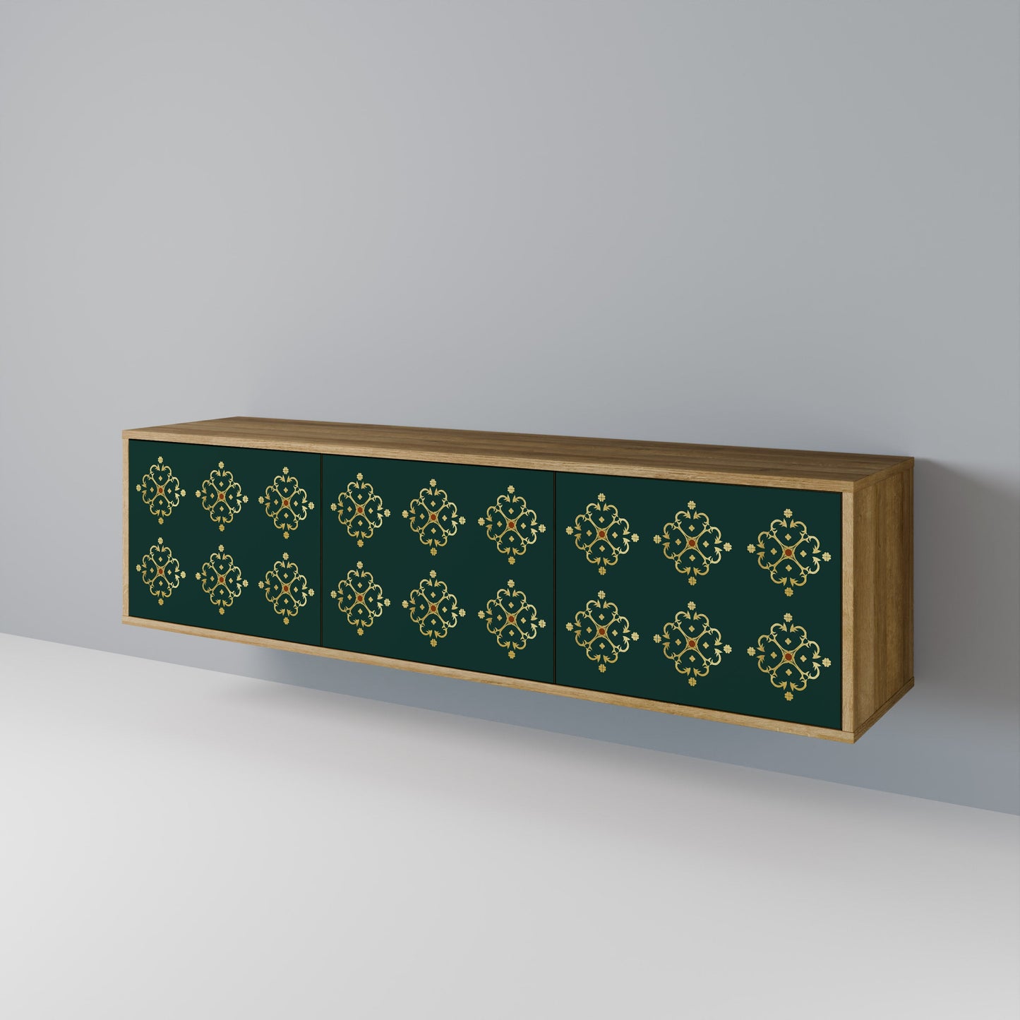 ROYAL MEDALLION 3-Door TV Stand in Oak Effect