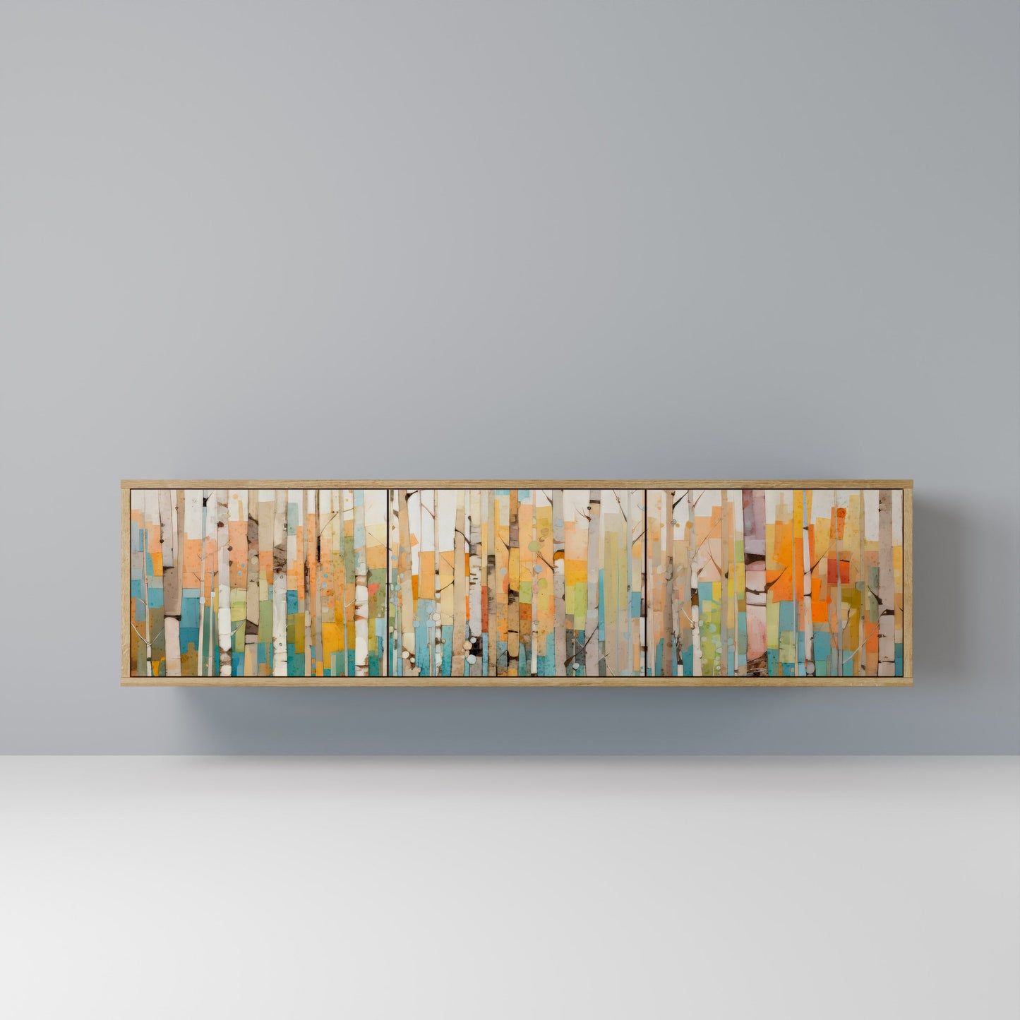 BIRCH KALEIDOSCOPE 3-Door TV Stand in Oak Effect