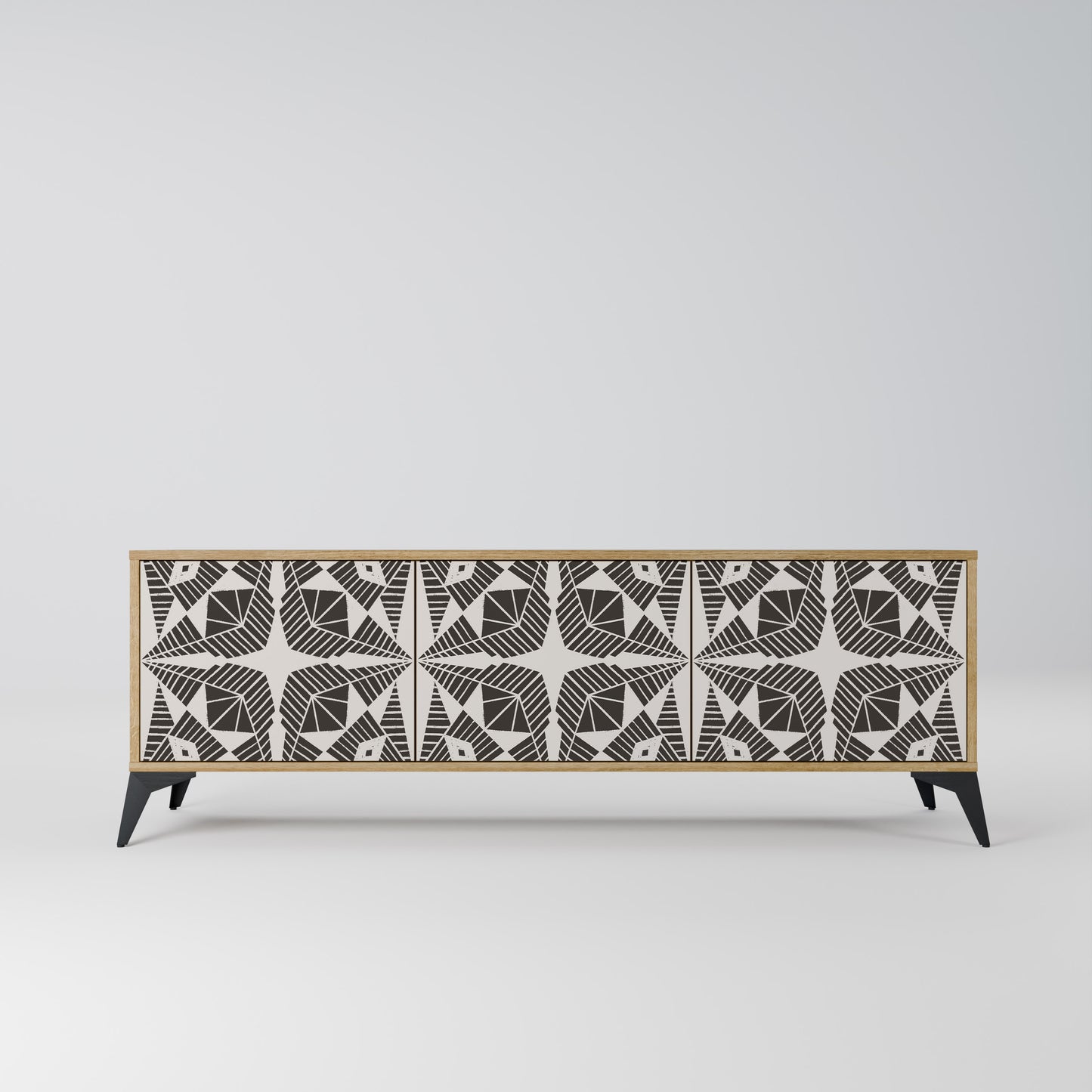 MONOCHROME NEXUS 3-Door TV Stand in Oak Effect