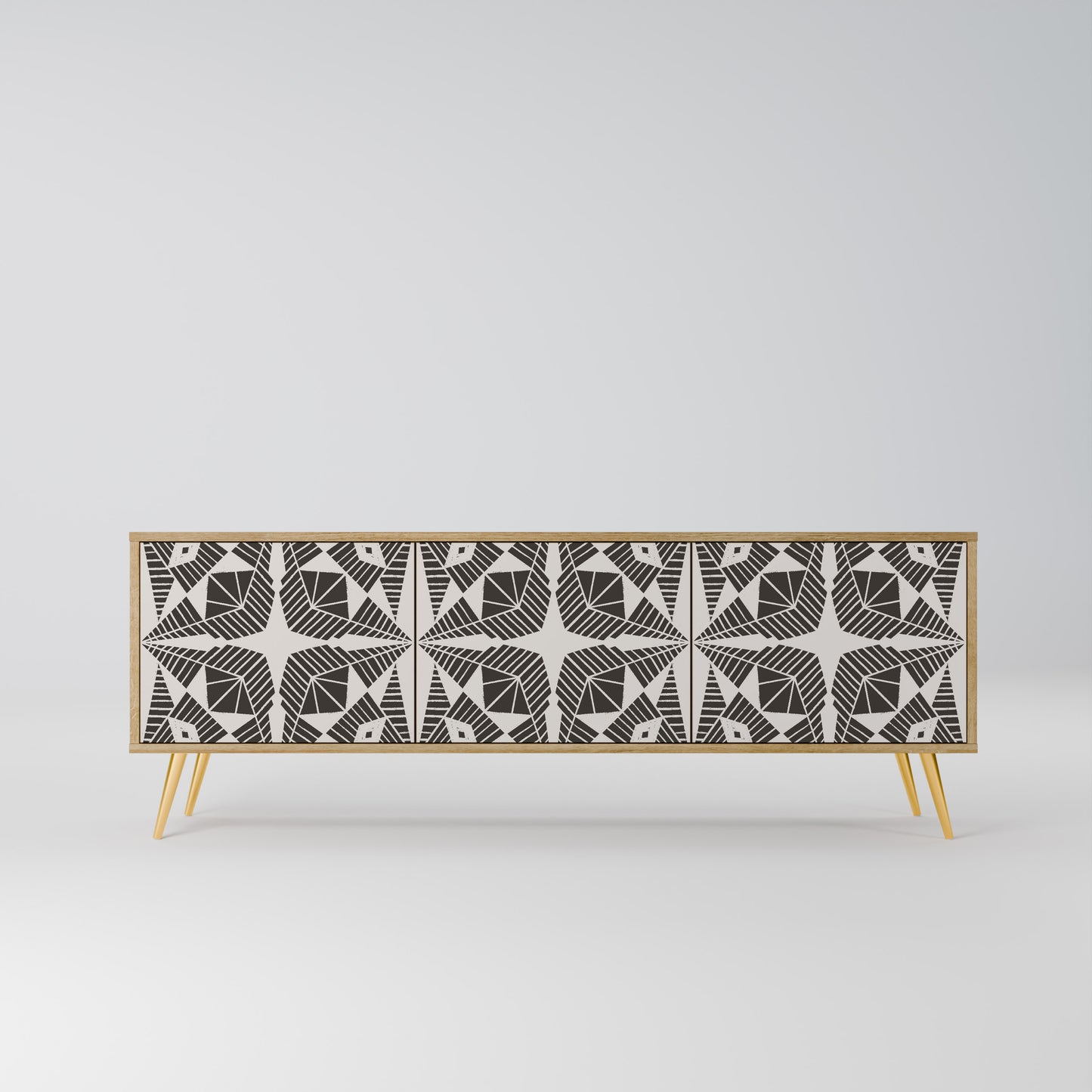 MONOCHROME NEXUS 3-Door TV Stand in Oak Effect