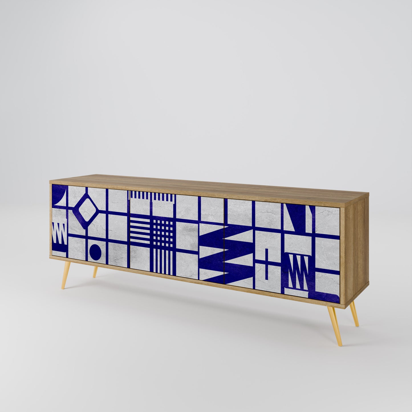 THE RIGHT PLACES 3-Door TV Stand in Oak Effect