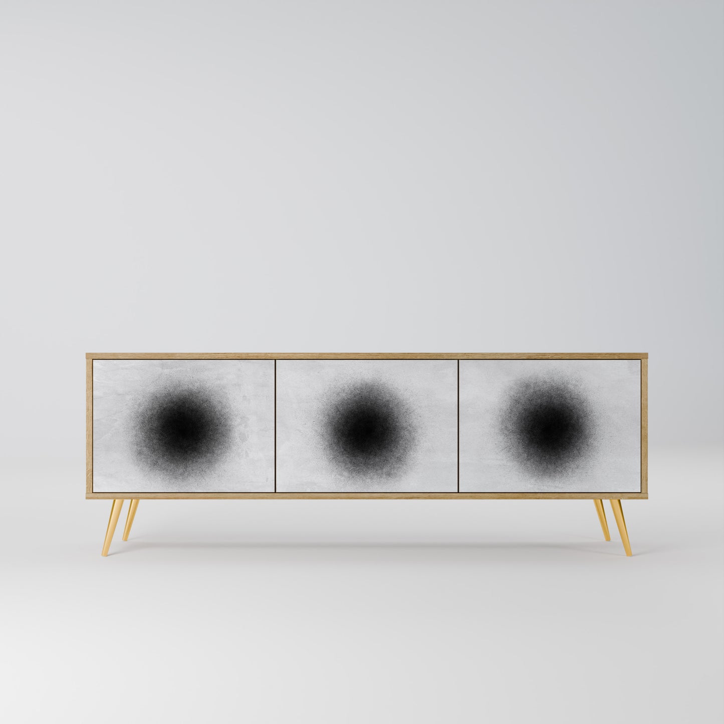 BLACK HOLE 3-Door TV Stand in Oak Effect