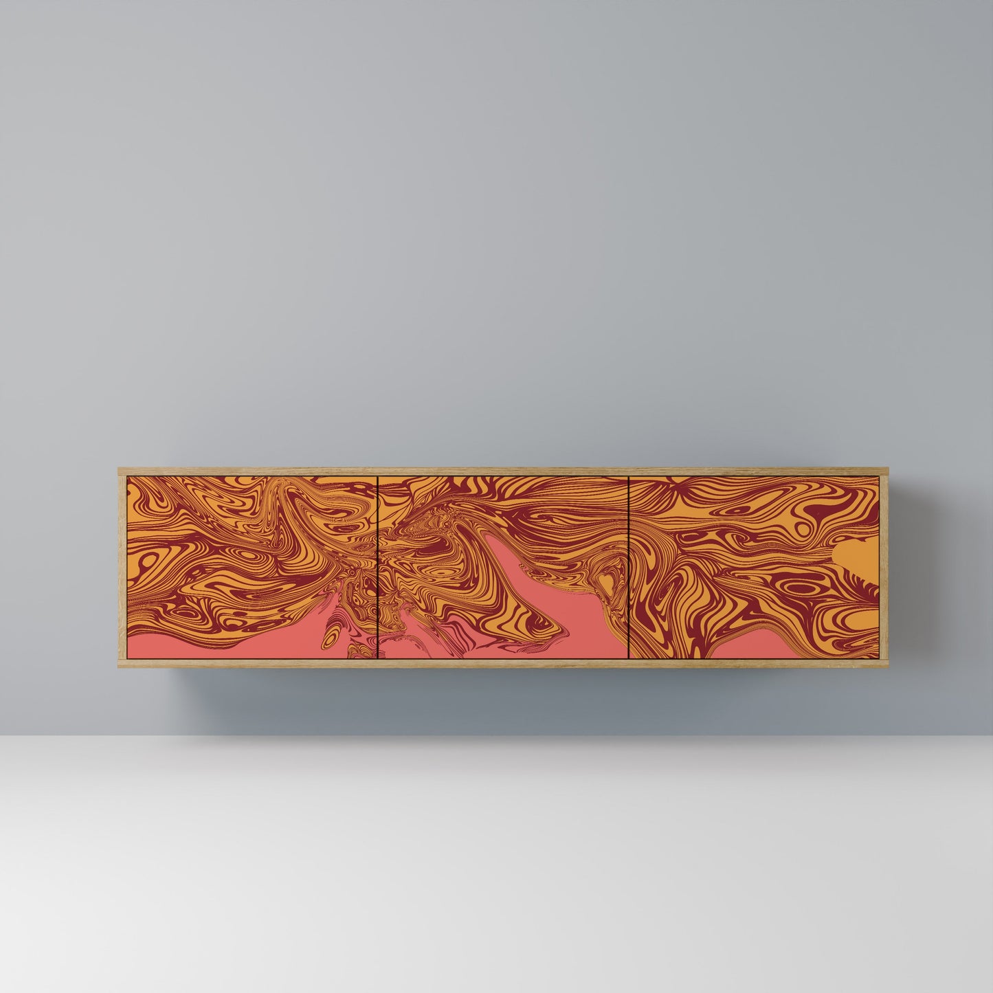 FLOATING THOUGHTS 3-Door TV Stand in Oak Effect