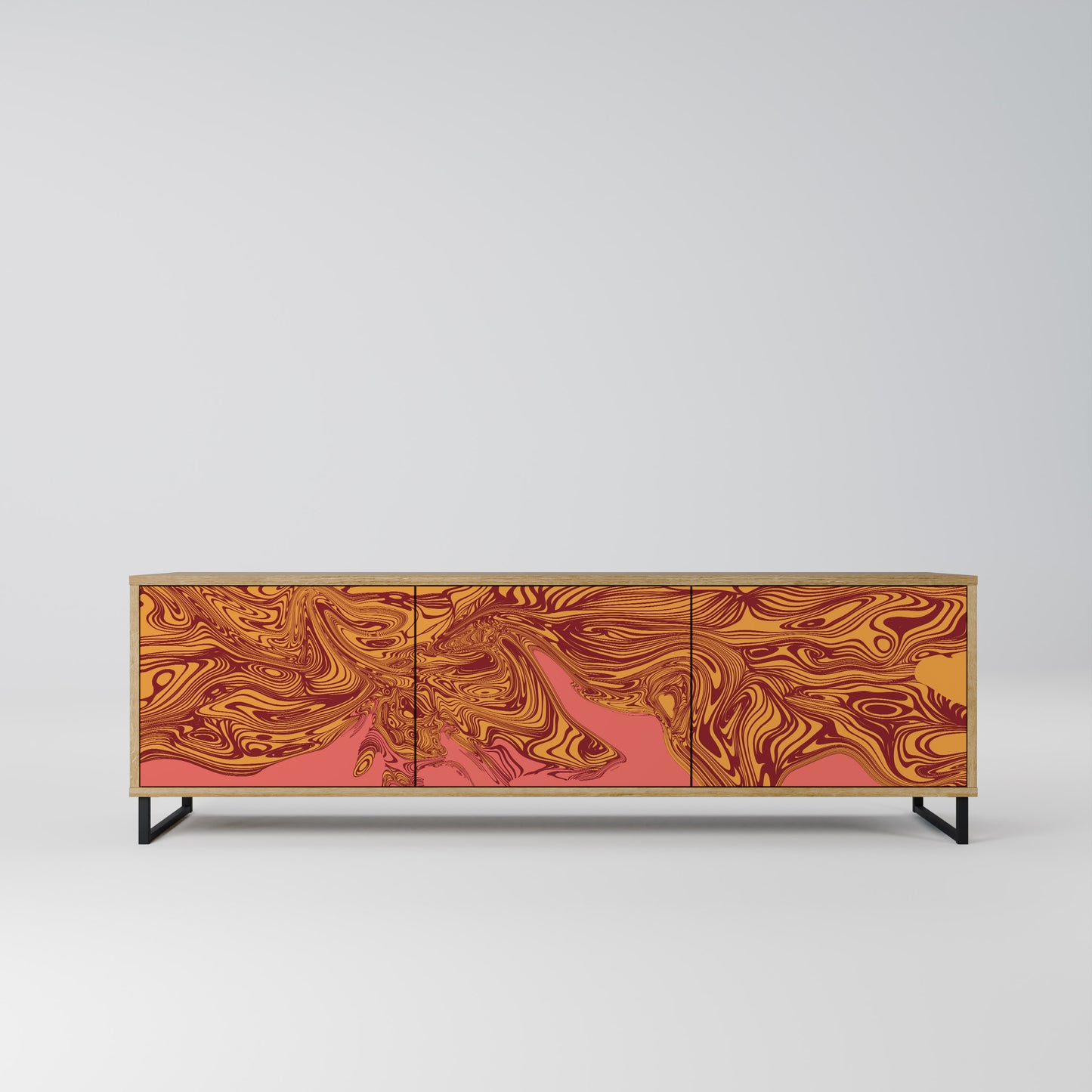 FLOATING THOUGHTS 3-Door TV Stand in Oak Effect