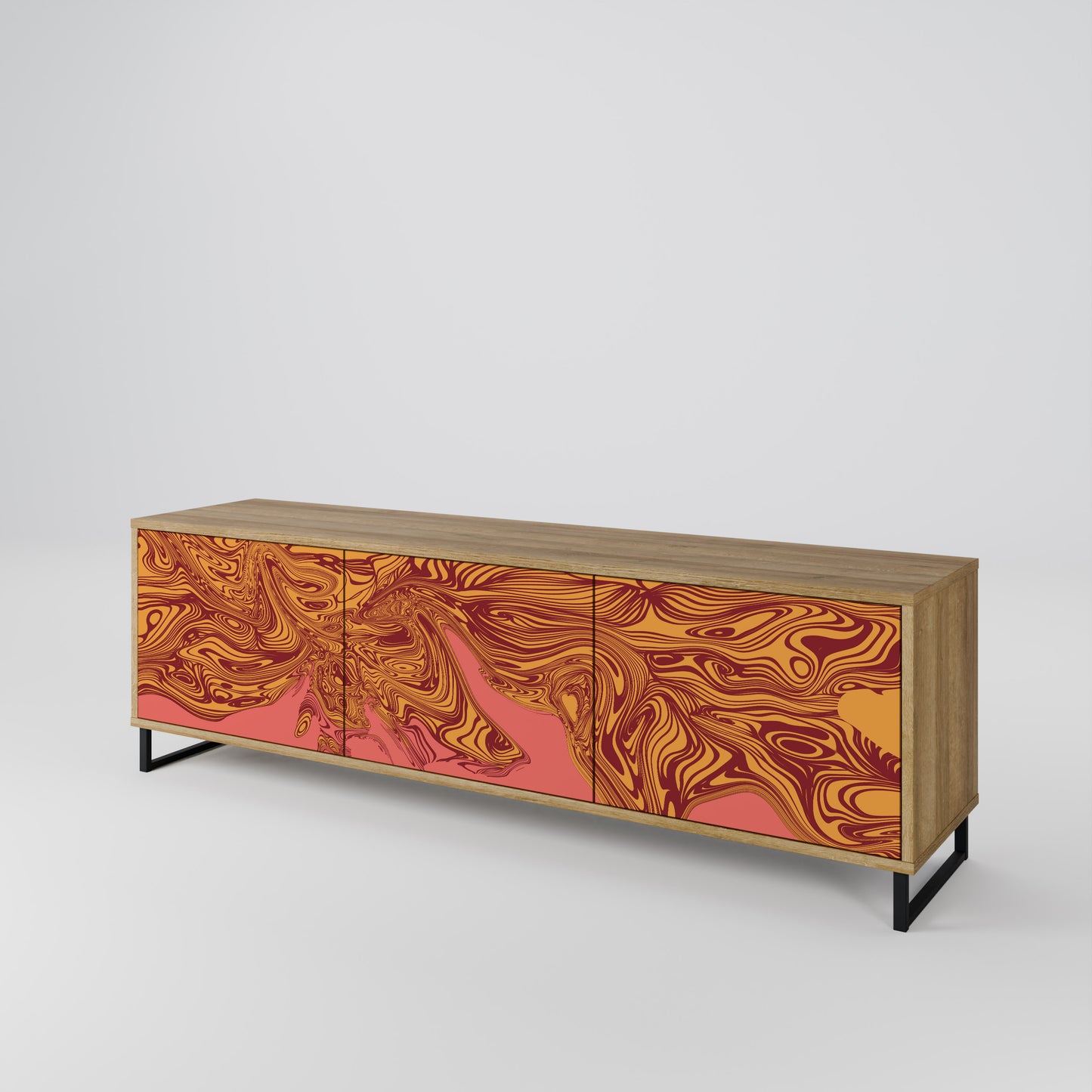 FLOATING THOUGHTS 3-Door TV Stand in Oak Effect