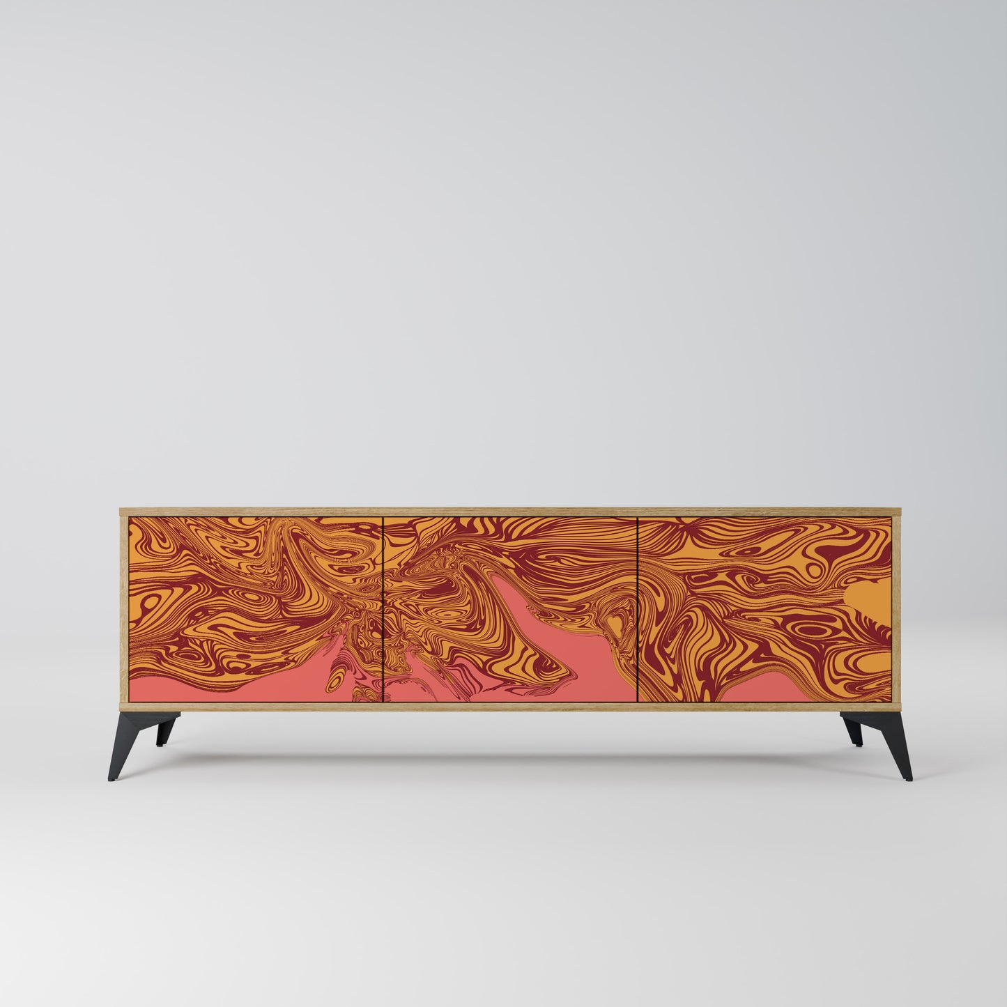FLOATING THOUGHTS 3-Door TV Stand in Oak Effect