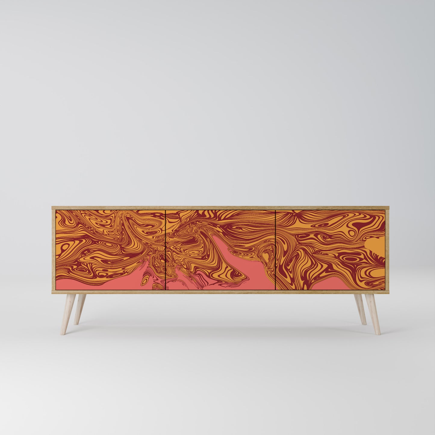 FLOATING THOUGHTS 3-Door TV Stand in Oak Effect