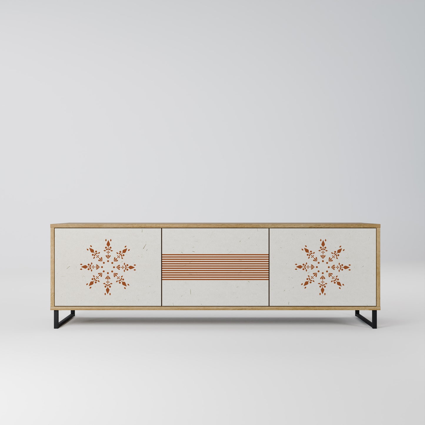 DAILY HARMONY 3-Door TV Stand in Oak Effect