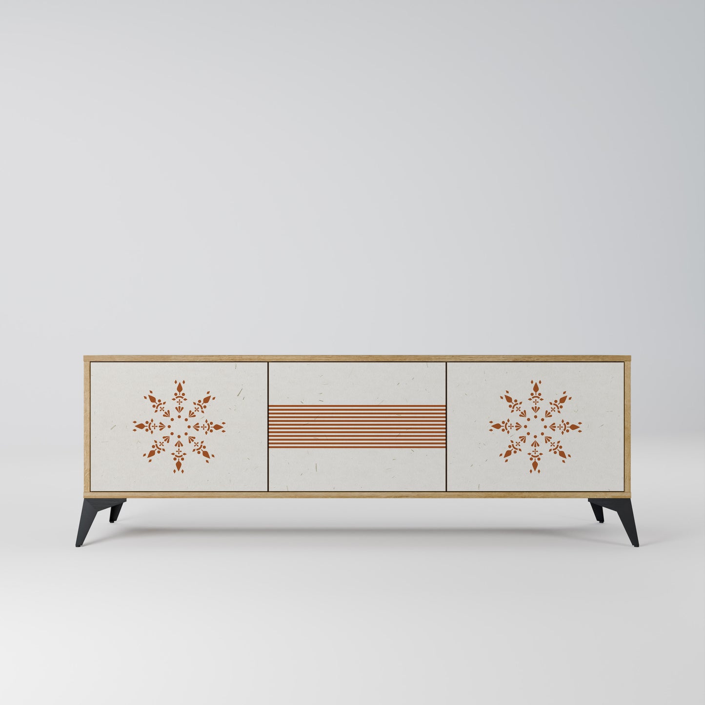 DAILY HARMONY 3-Door TV Stand in Oak Effect