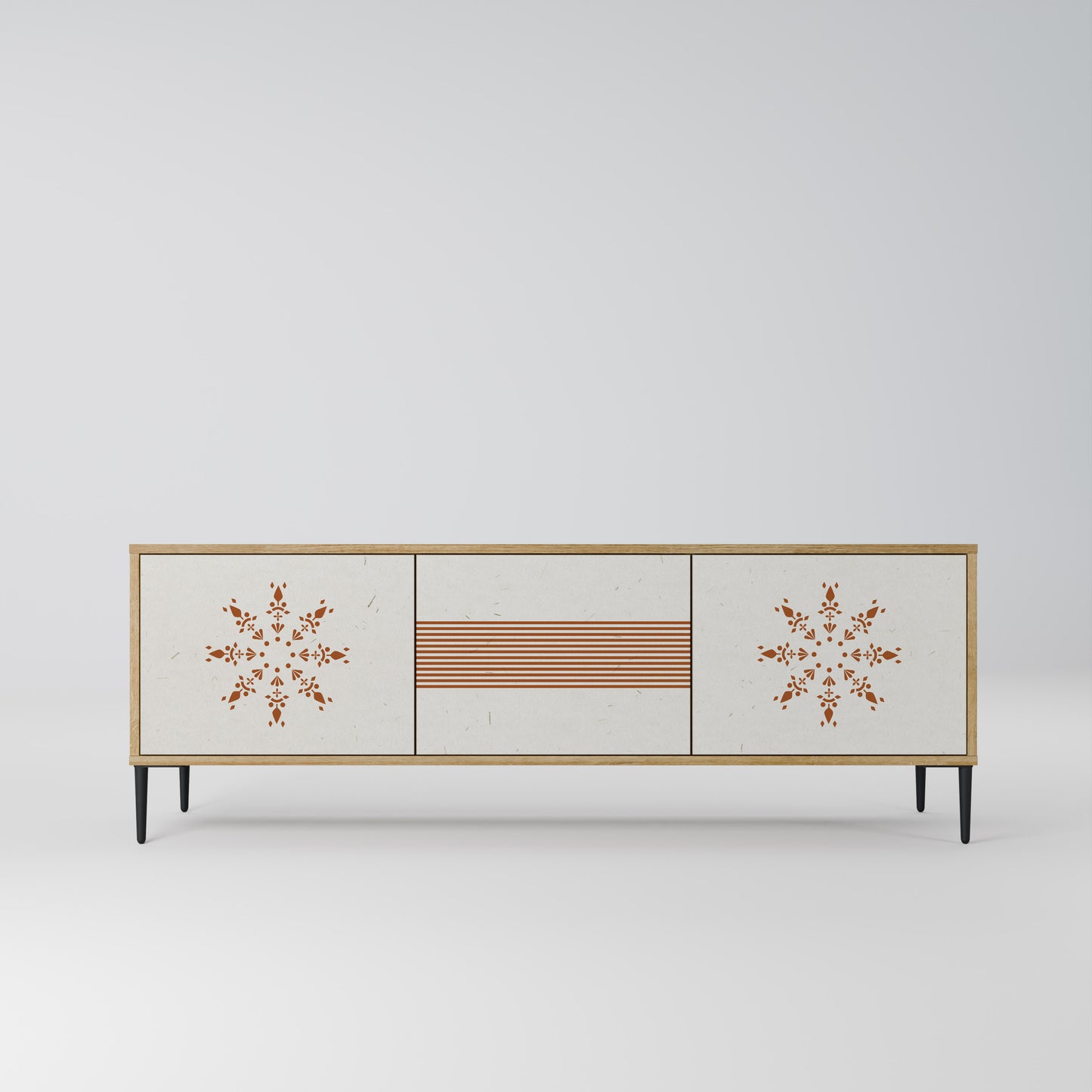 DAILY HARMONY 3-Door TV Stand in Oak Effect