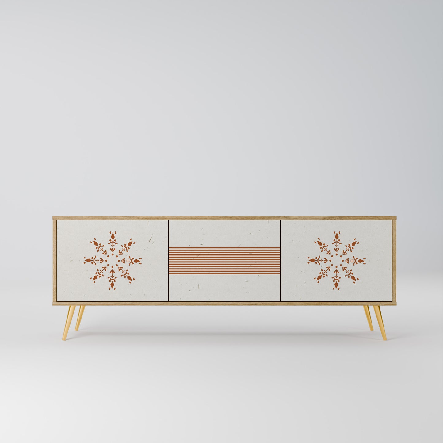 DAILY HARMONY 3-Door TV Stand in Oak Effect