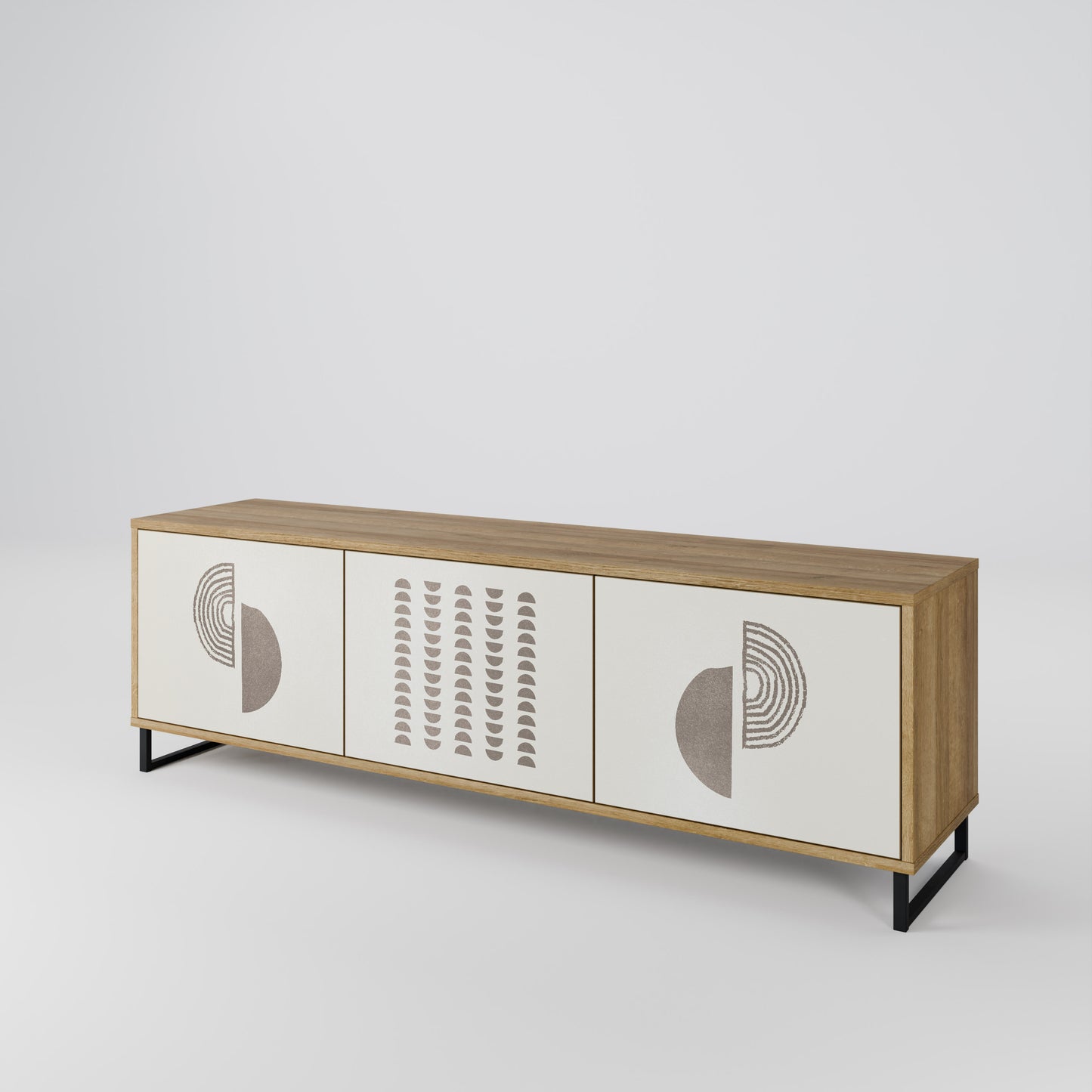 HARMONY ESSENCE 3-Door TV Stand in Oak Effect