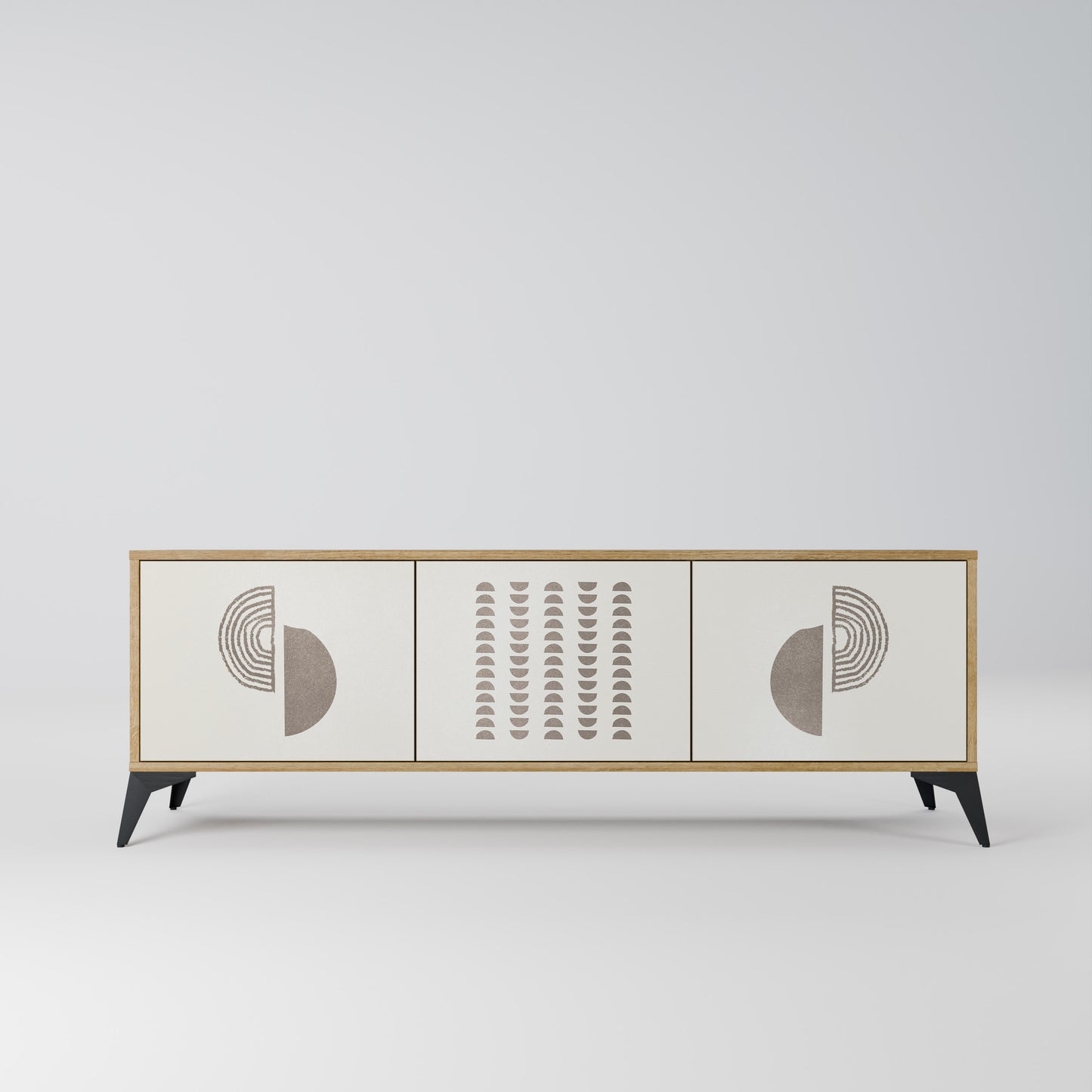 HARMONY ESSENCE 3-Door TV Stand in Oak Effect