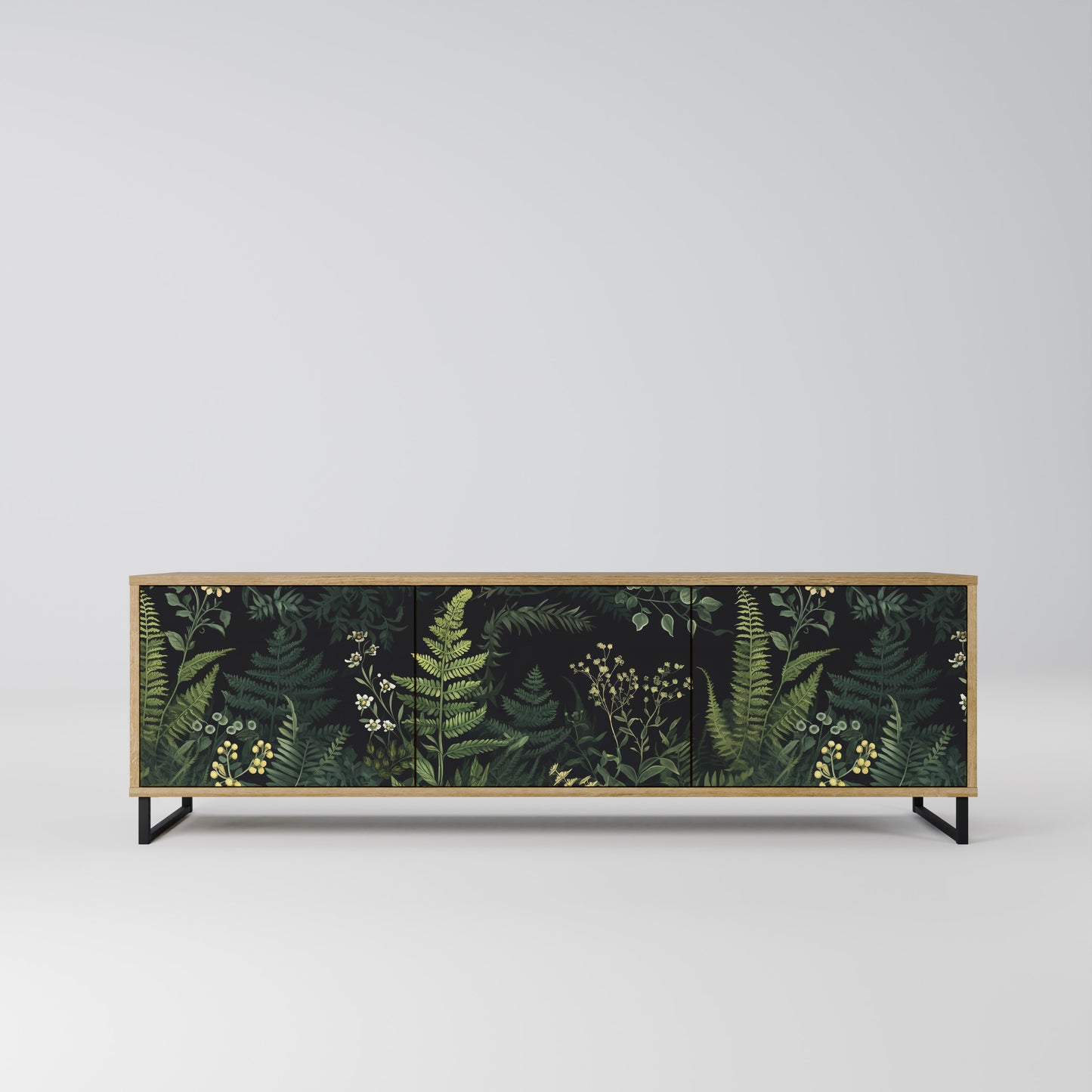 FERN FLOWERS 3-Door TV Stand in Oak Effect