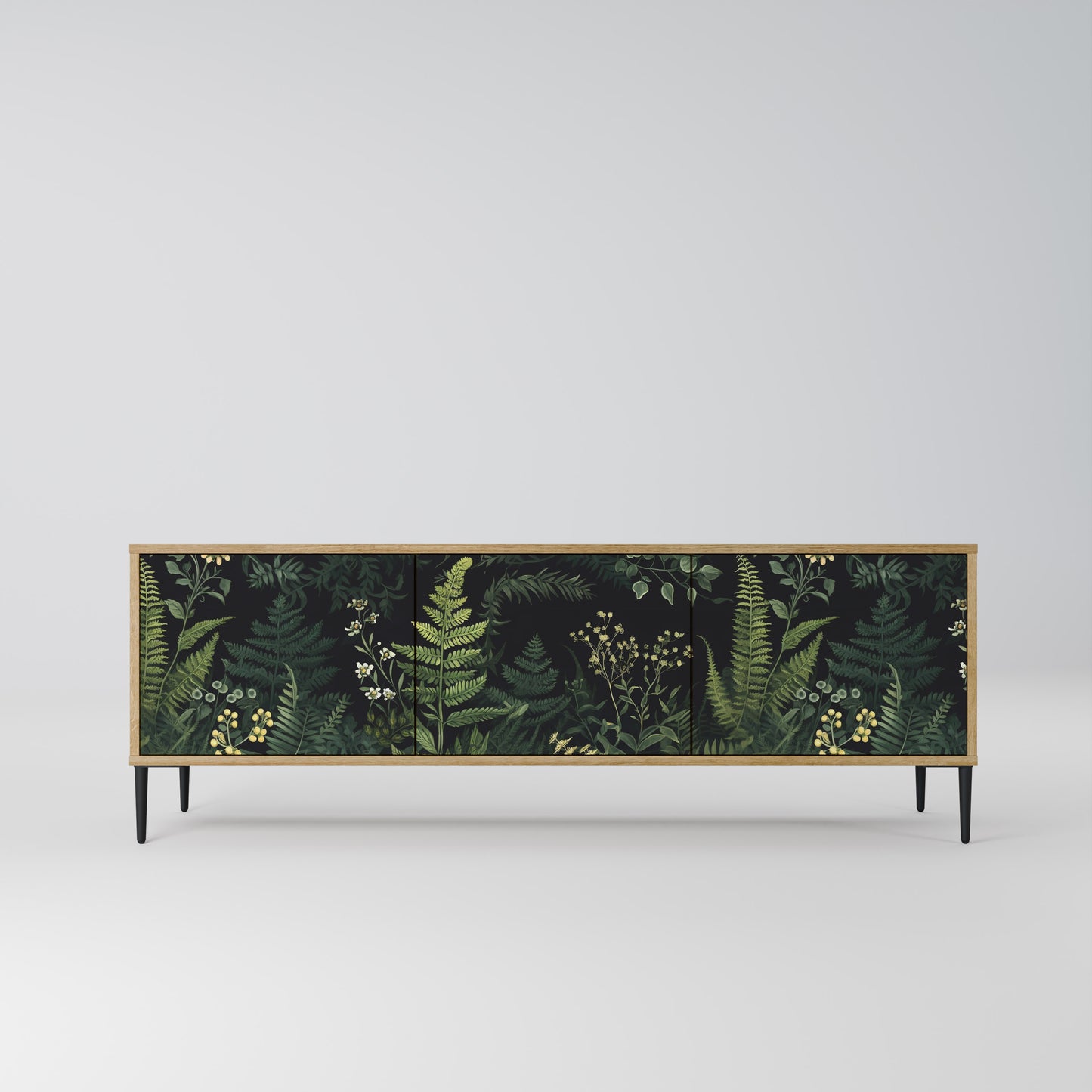 FERN FLOWERS 3-Door TV Stand in Oak Effect