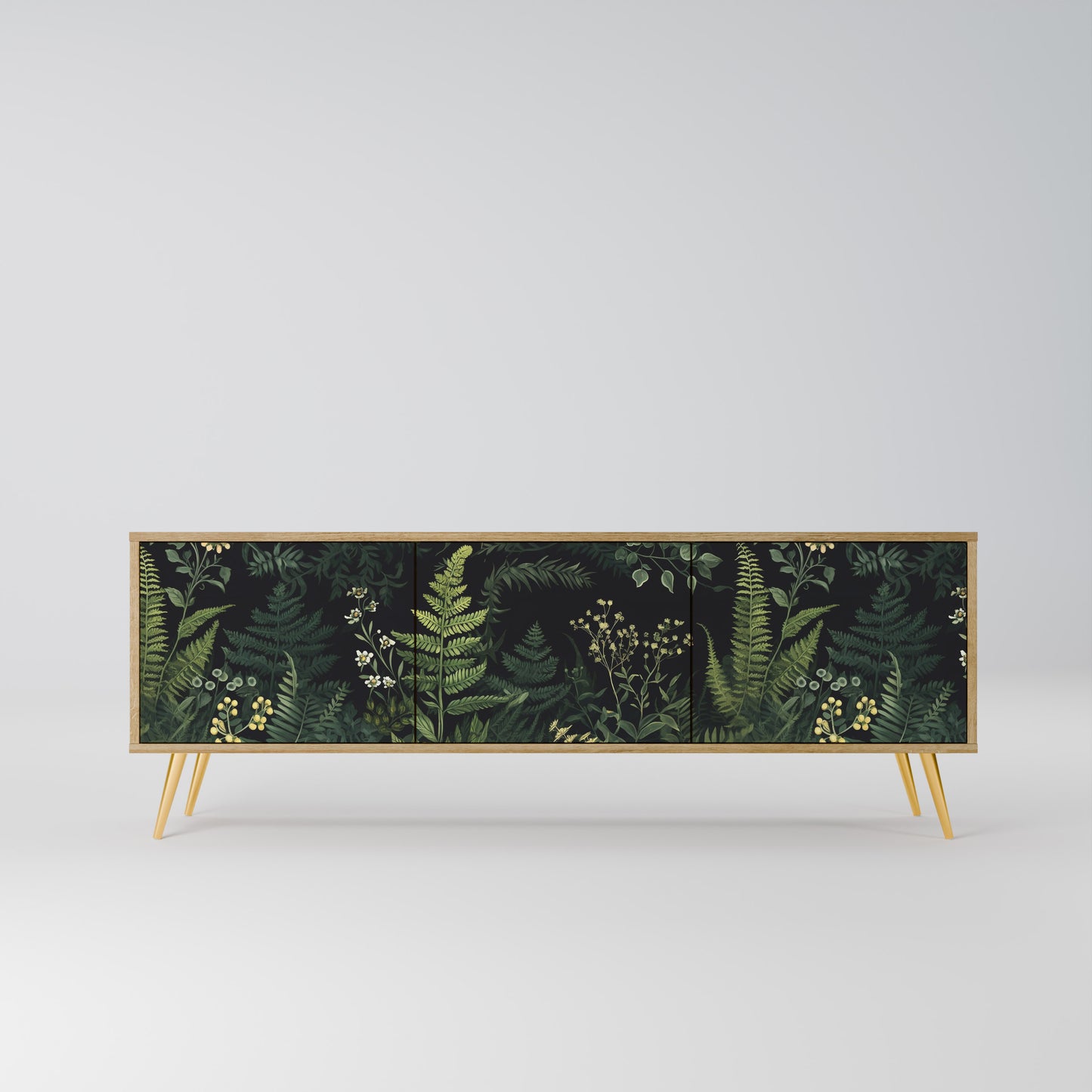 FERN FLOWERS 3-Door TV Stand in Oak Effect