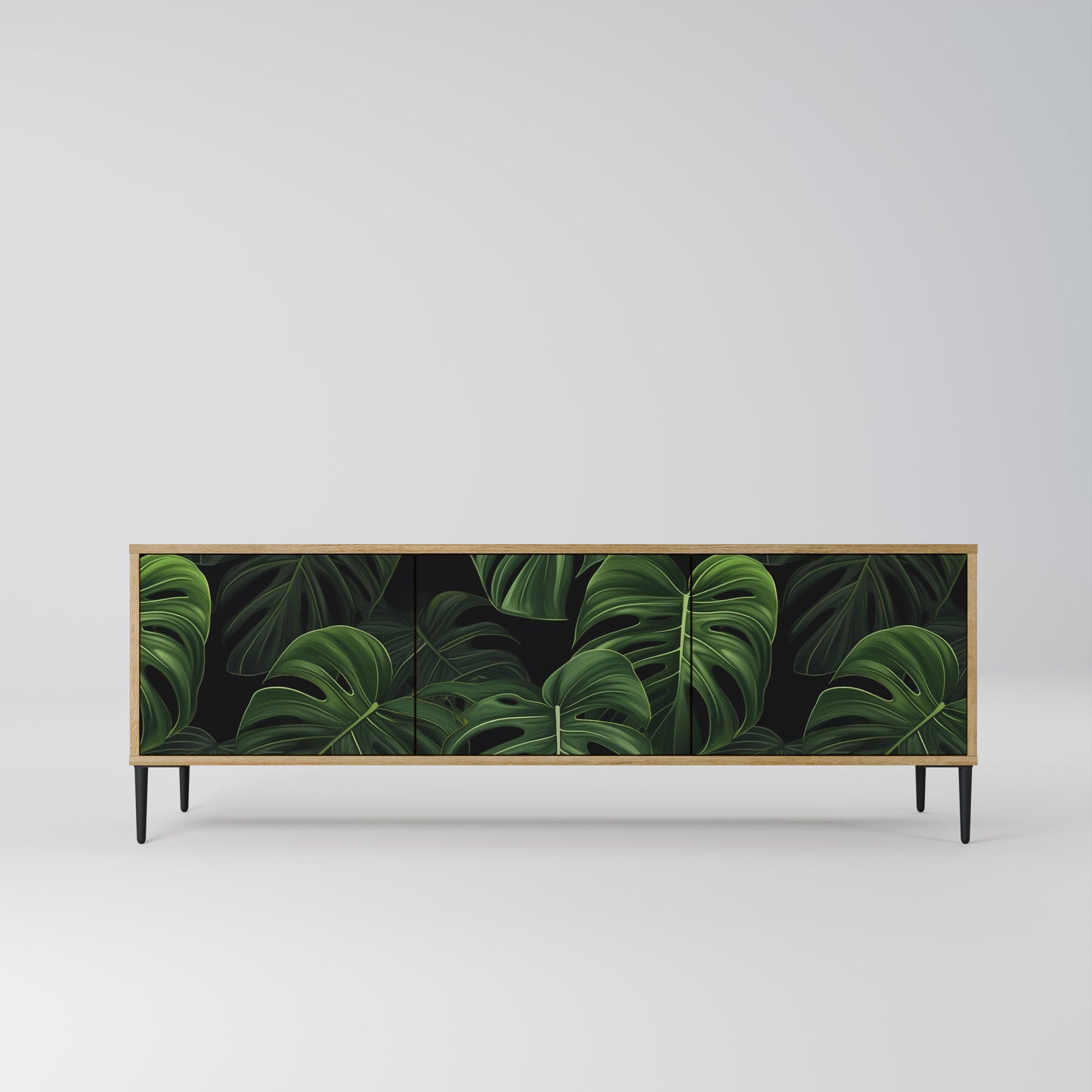 INFINITE MONSTERA 3-Door TV Stand in Oak Effect