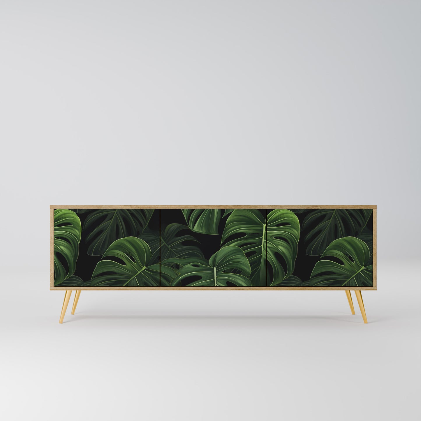 INFINITE MONSTERA 3-Door TV Stand in Oak Effect