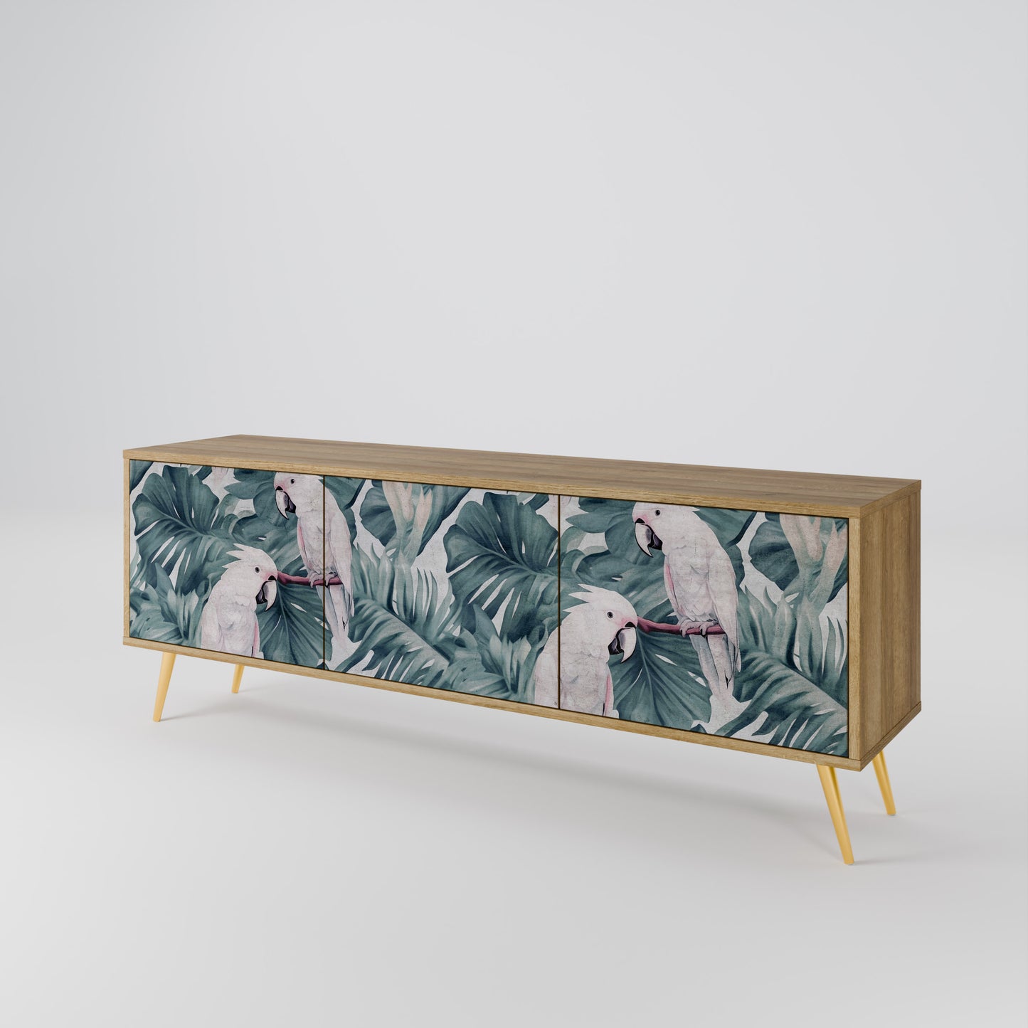 POPINJAY LOOK 3-Door TV Stand in Oak Effect