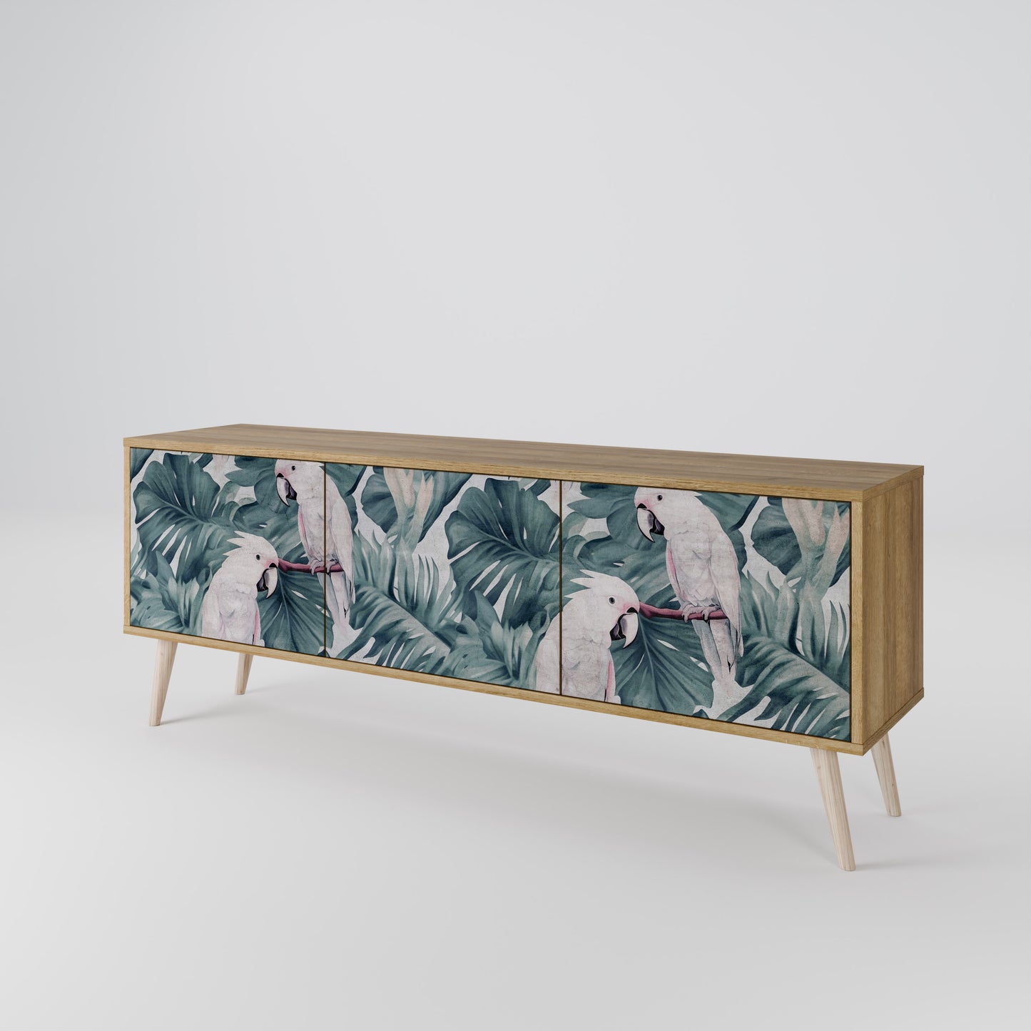 POPINJAY LOOK 3-Door TV Stand in Oak Effect