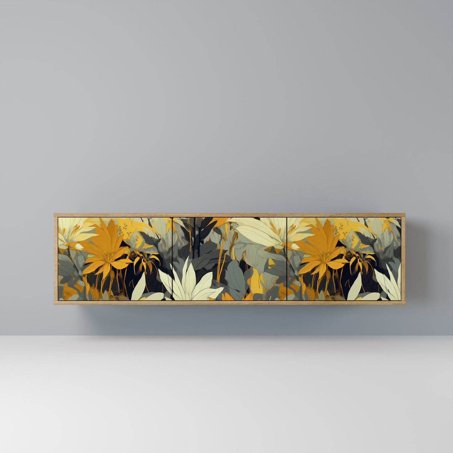 SUNKISSED LILY 3-Door TV Stand in Oak Effect