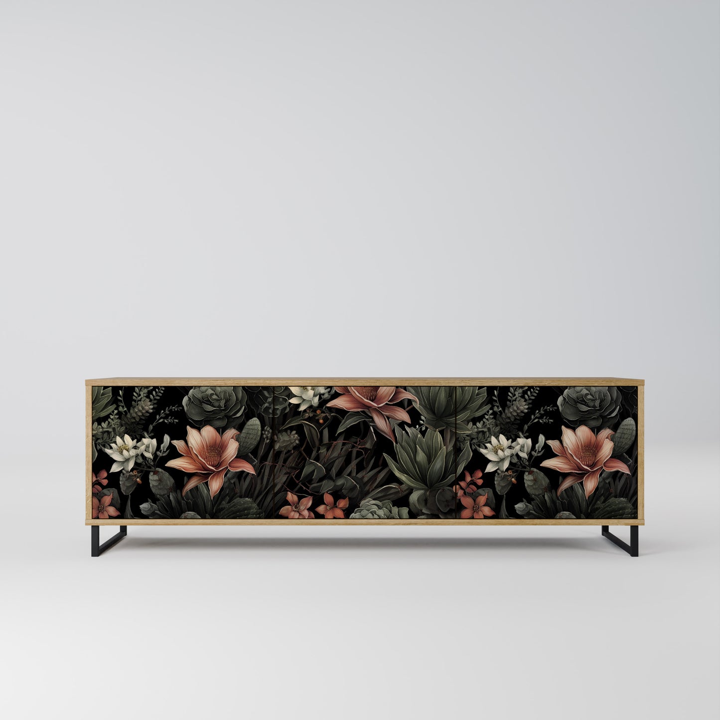 SECRET VERDURE 3-Door TV Stand in Oak Effect