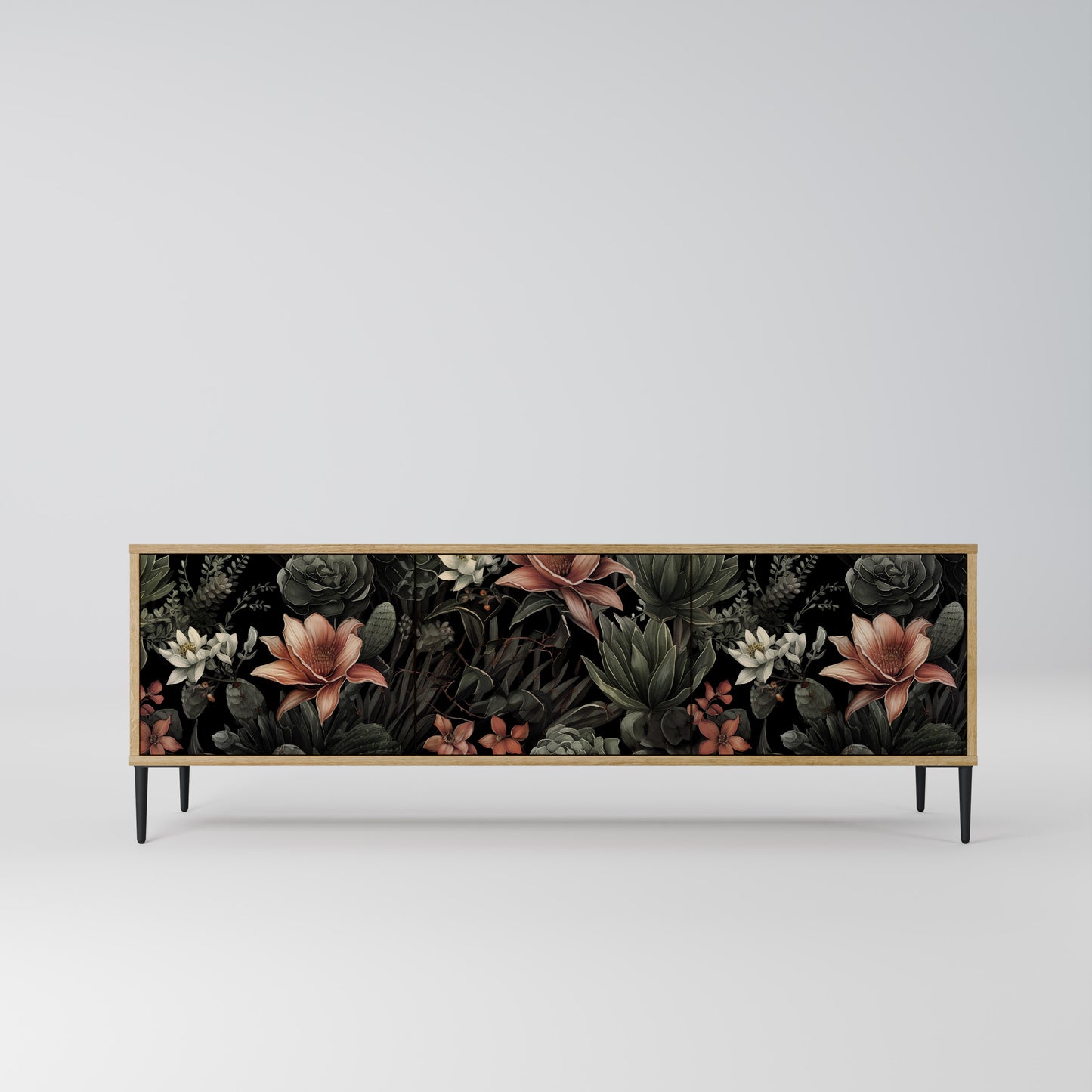 SECRET VERDURE 3-Door TV Stand in Oak Effect