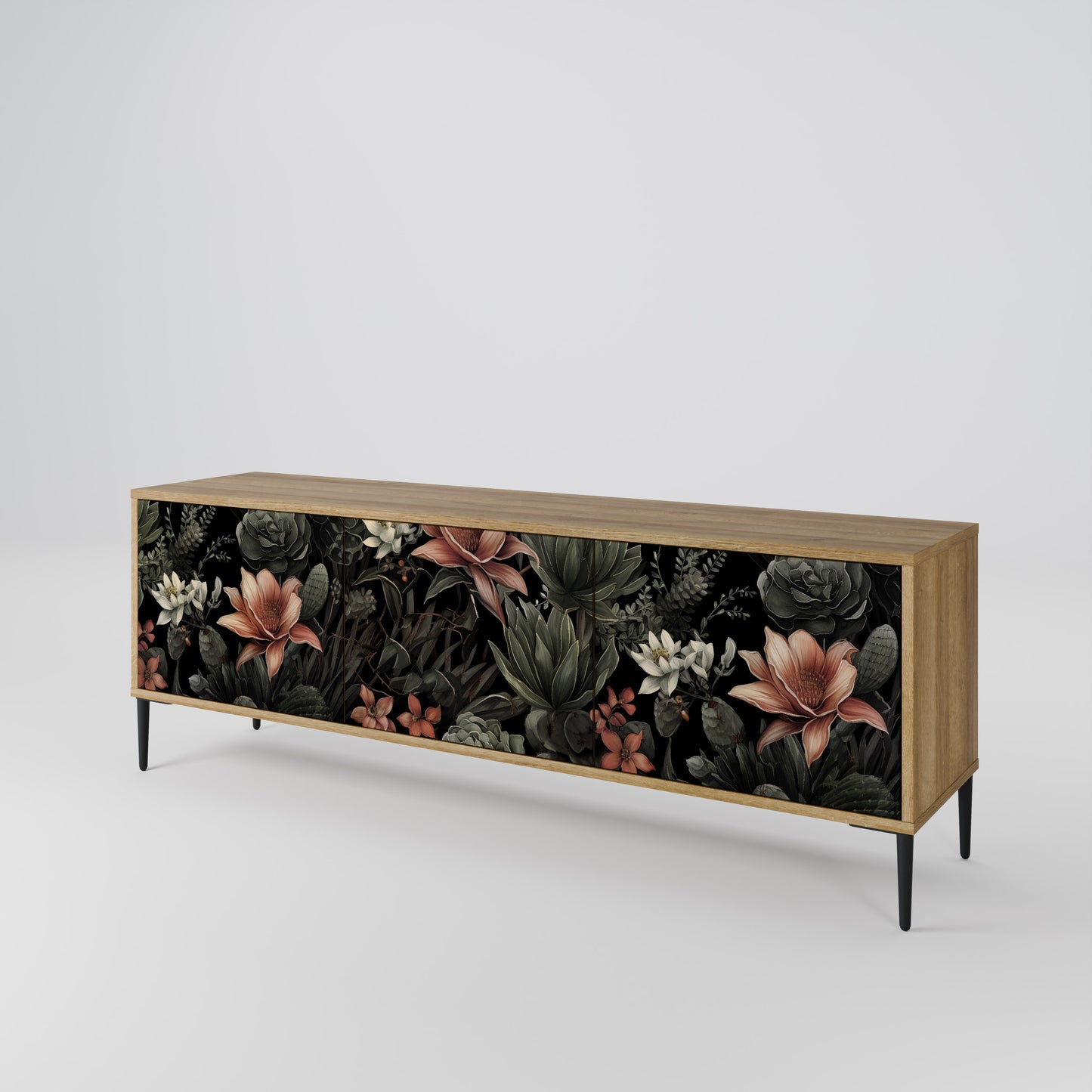 SECRET VERDURE 3-Door TV Stand in Oak Effect