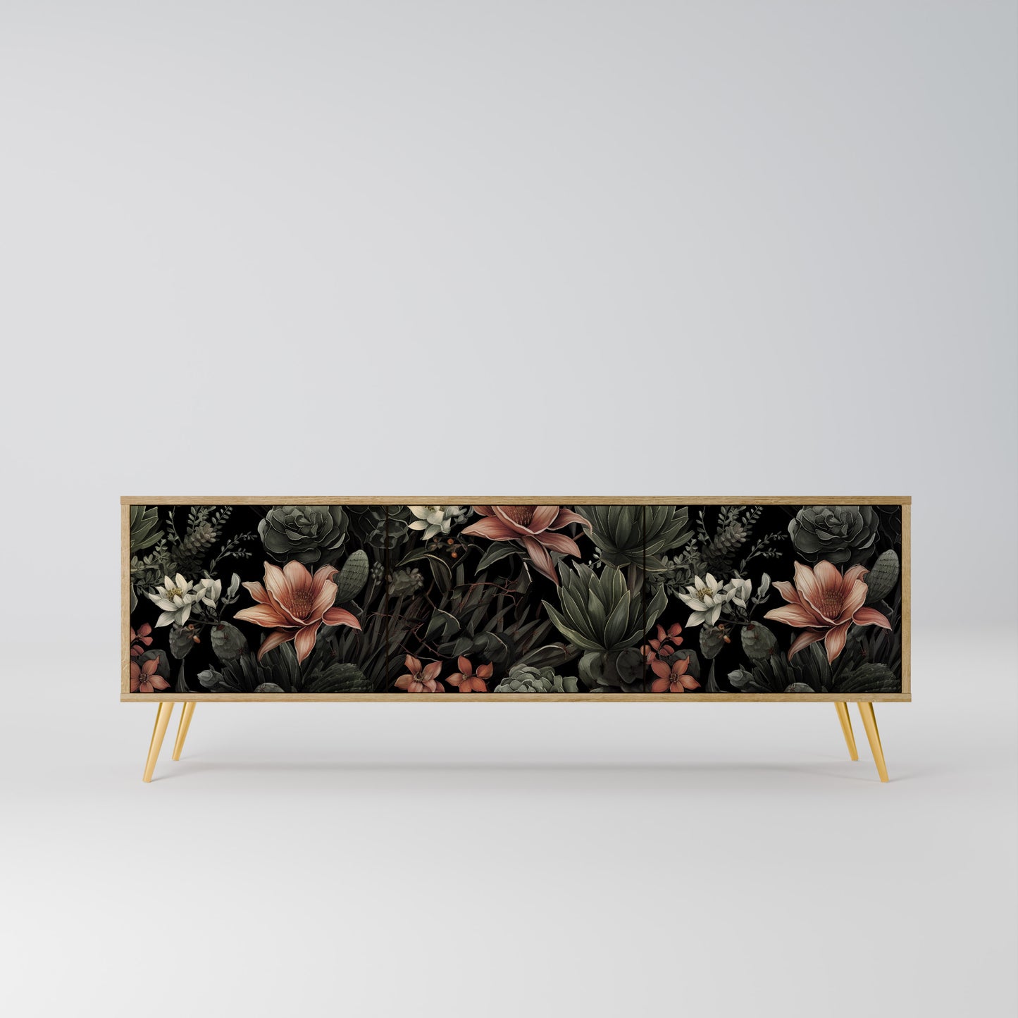 SECRET VERDURE 3-Door TV Stand in Oak Effect