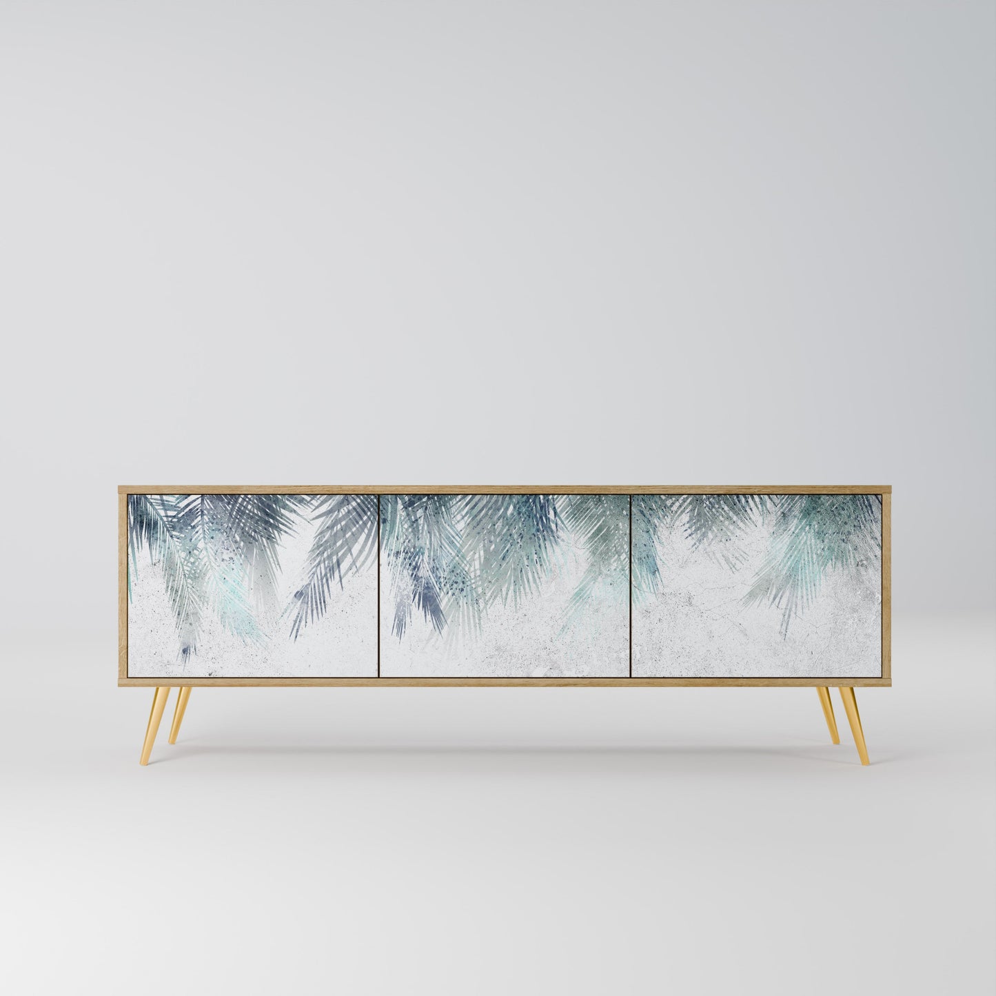 PALM VEIL 3-Door TV Stand in Oak Effect