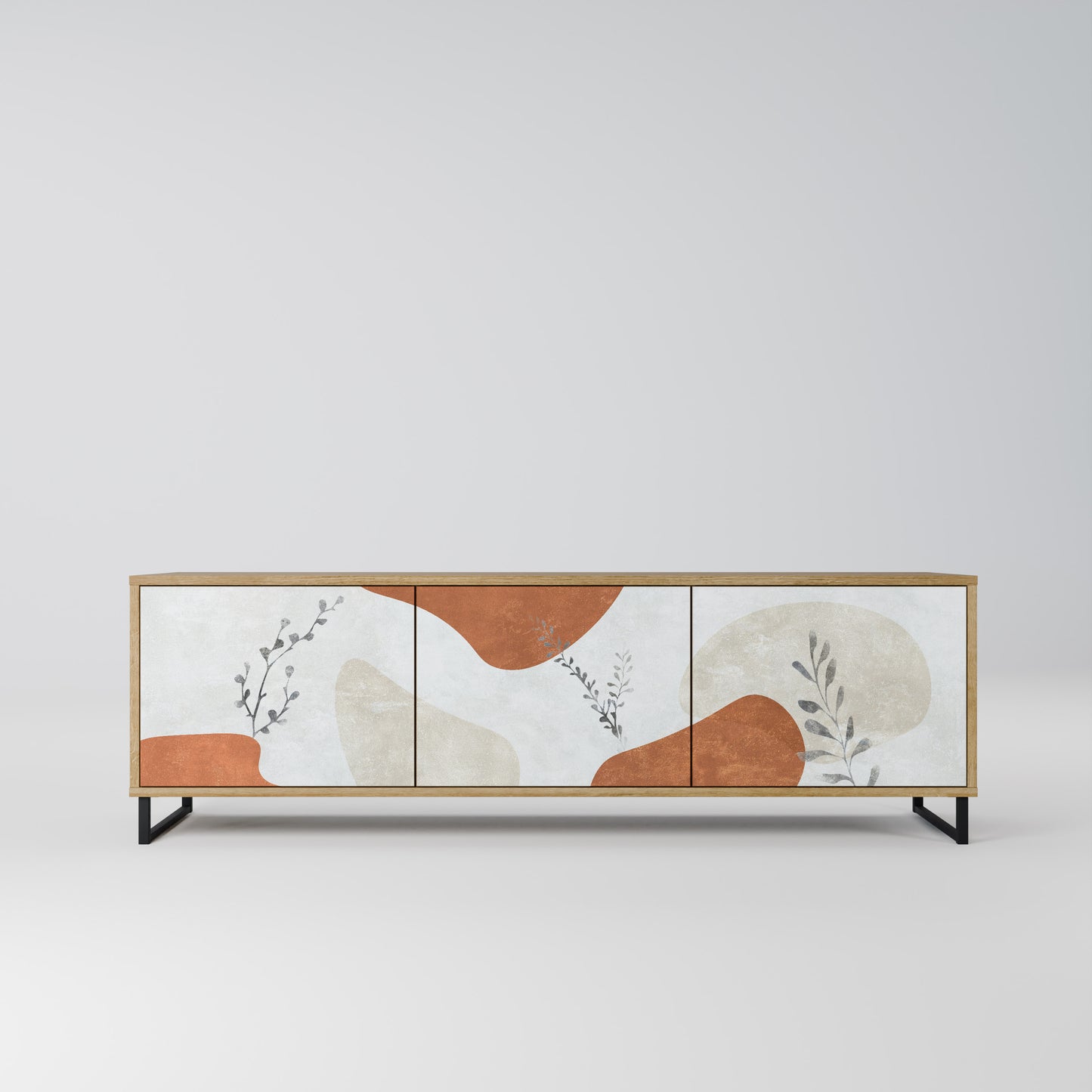 TRANQUIL TWIG 3-Door TV Stand in Oak Effect