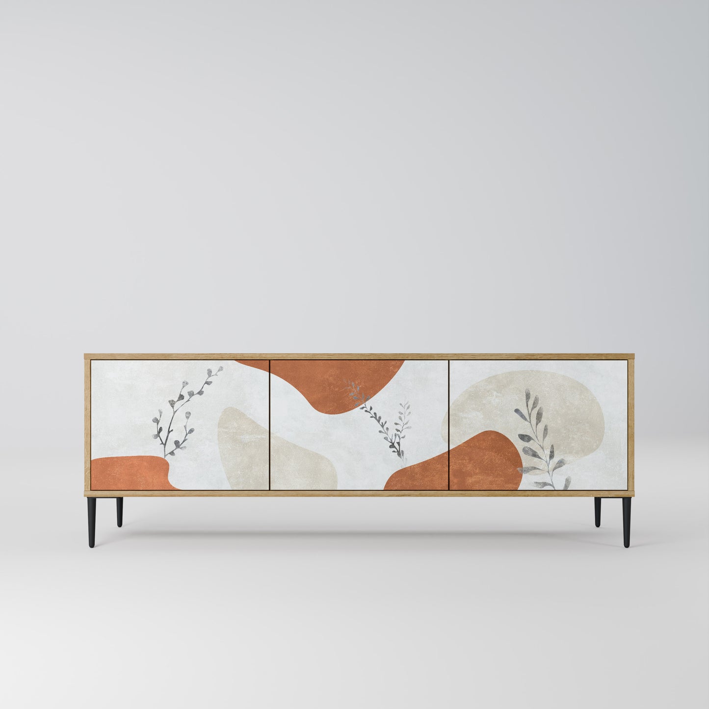 TRANQUIL TWIG 3-Door TV Stand in Oak Effect