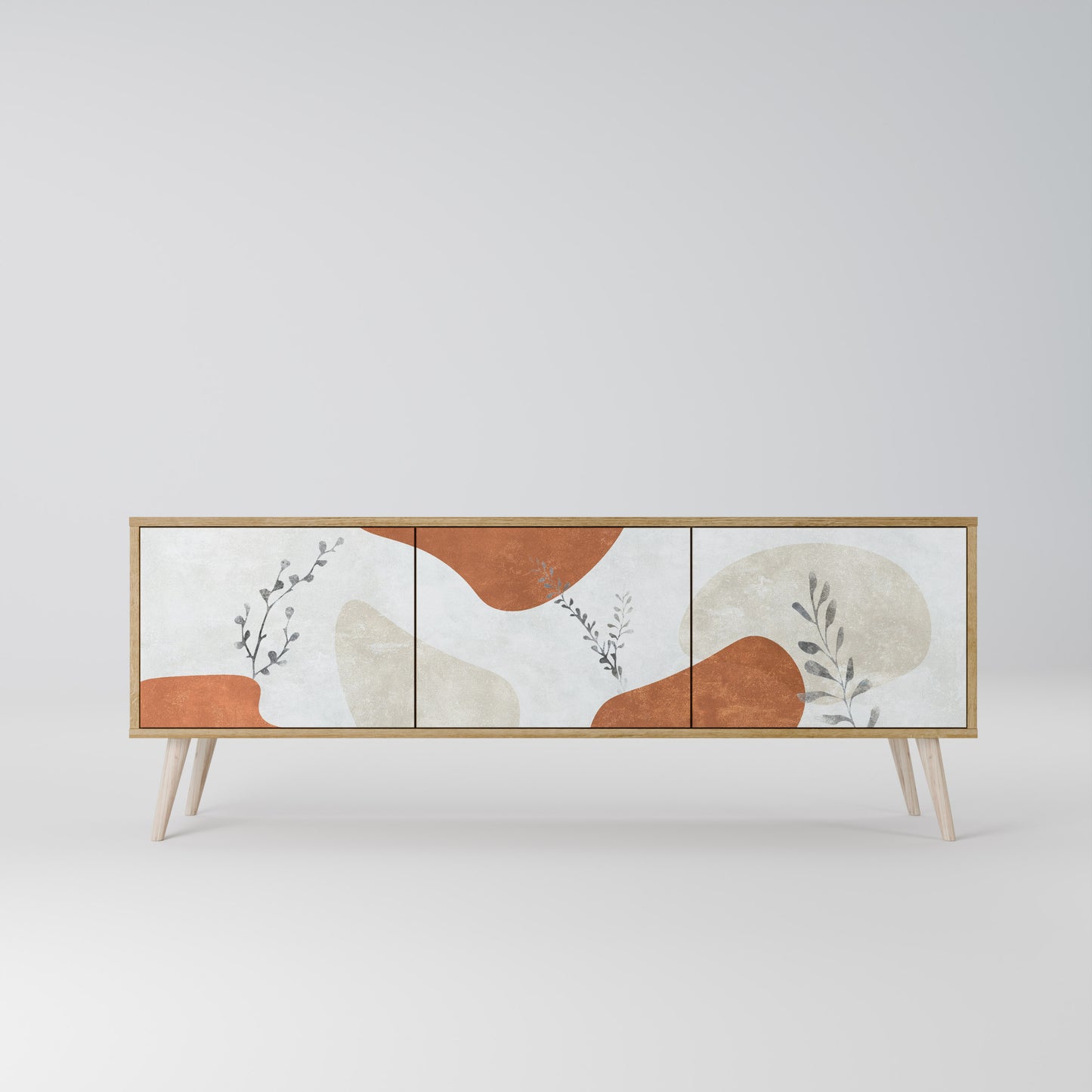 TRANQUIL TWIG 3-Door TV Stand in Oak Effect