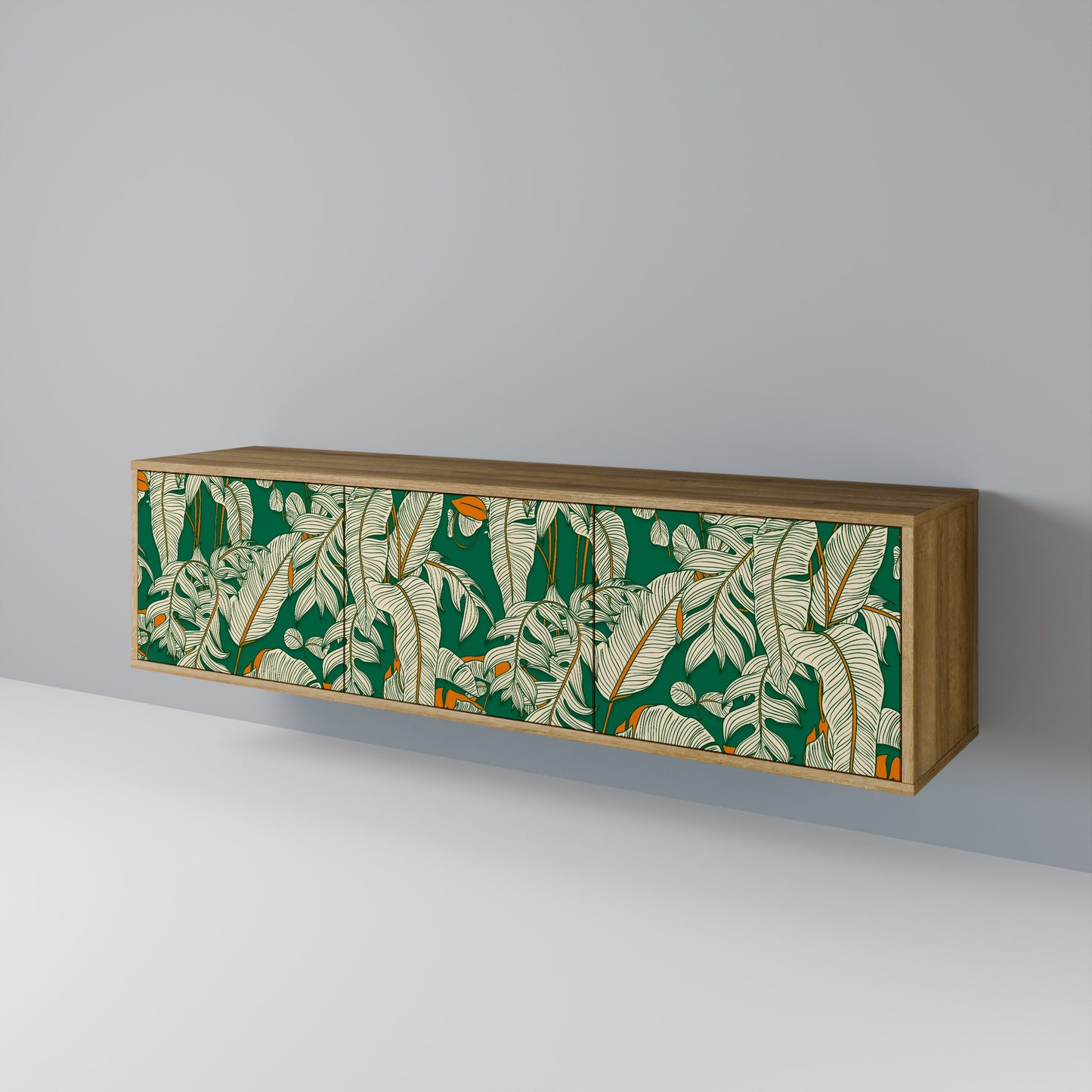 VERDANT PLEASURES 3-Door TV Stand in Oak Effect
